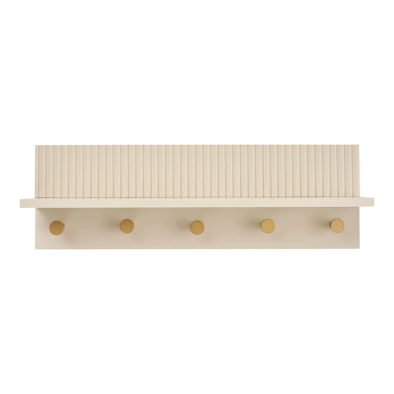 Półka ścienna z haczykami ROCCA 50x12x16 cm beżowa