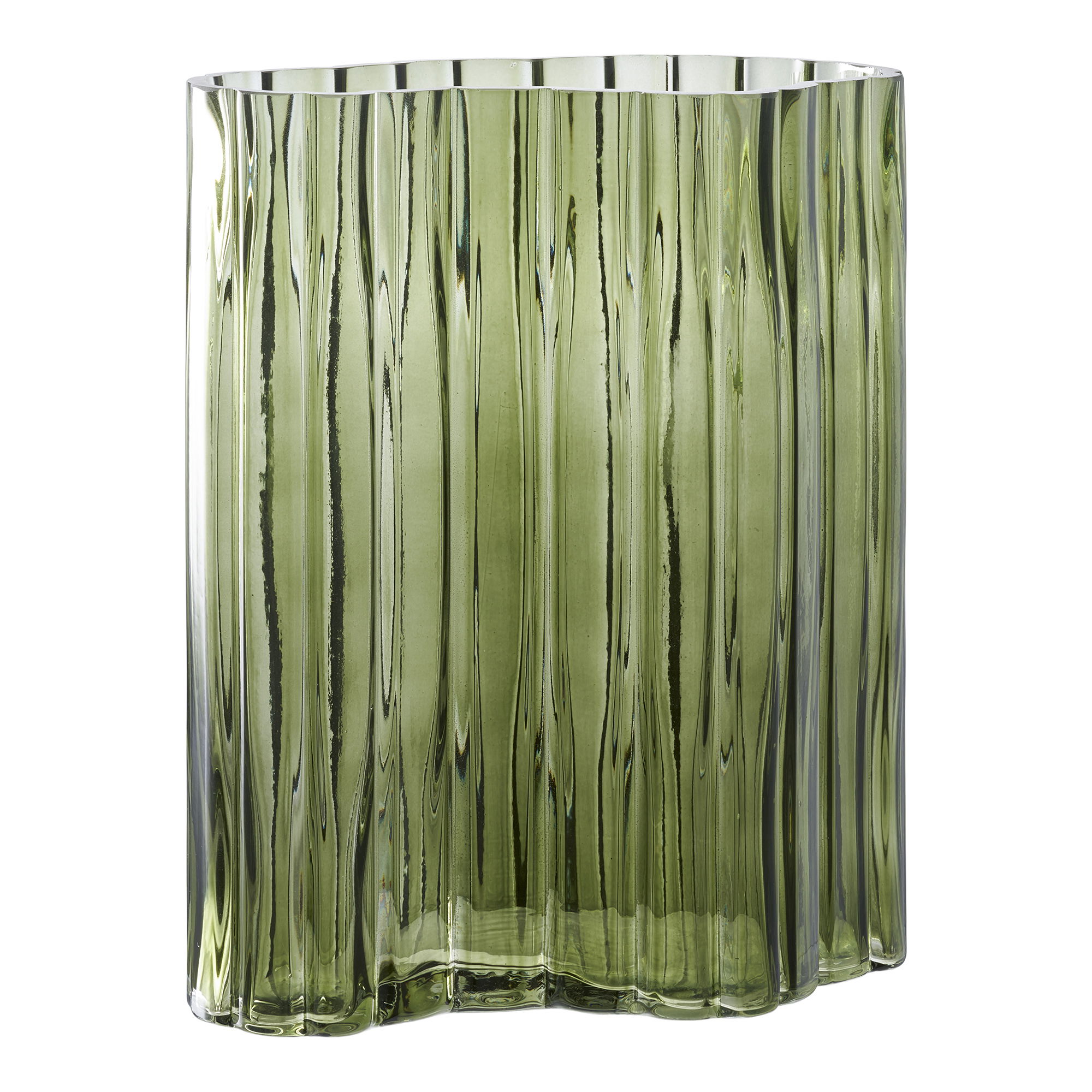 Wazon ze szkła VASE 21x12x265 cm przydymiona zielony