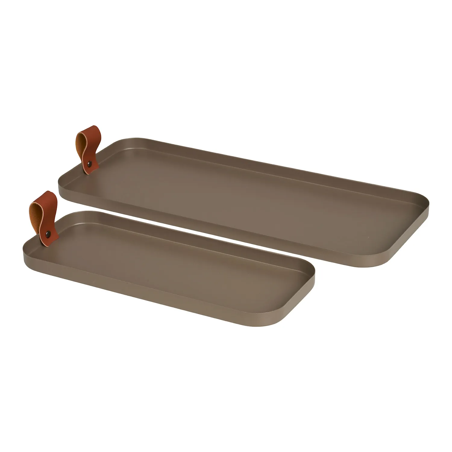 Tace stalowe TRAY Zestaw 2 sztuk brązowe