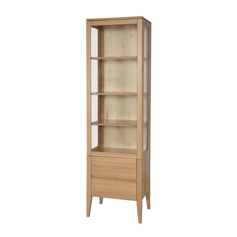 Witryna bukowa KW438 LEWA Koniak DREWMAX
