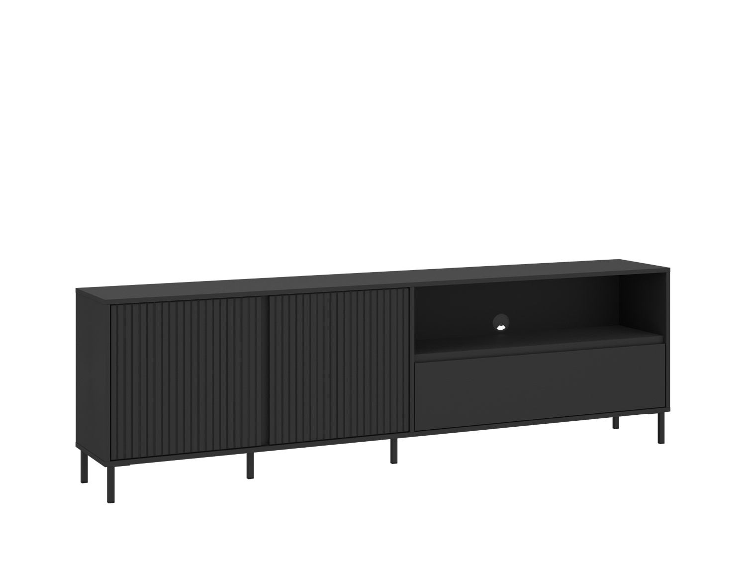 Szafka RTV 2-drzwiowa z szufladą AVENALE 207 cm antracyt Szafka RTV 2-drzwiowa z szufladą AVENALE 207 cm antracyt