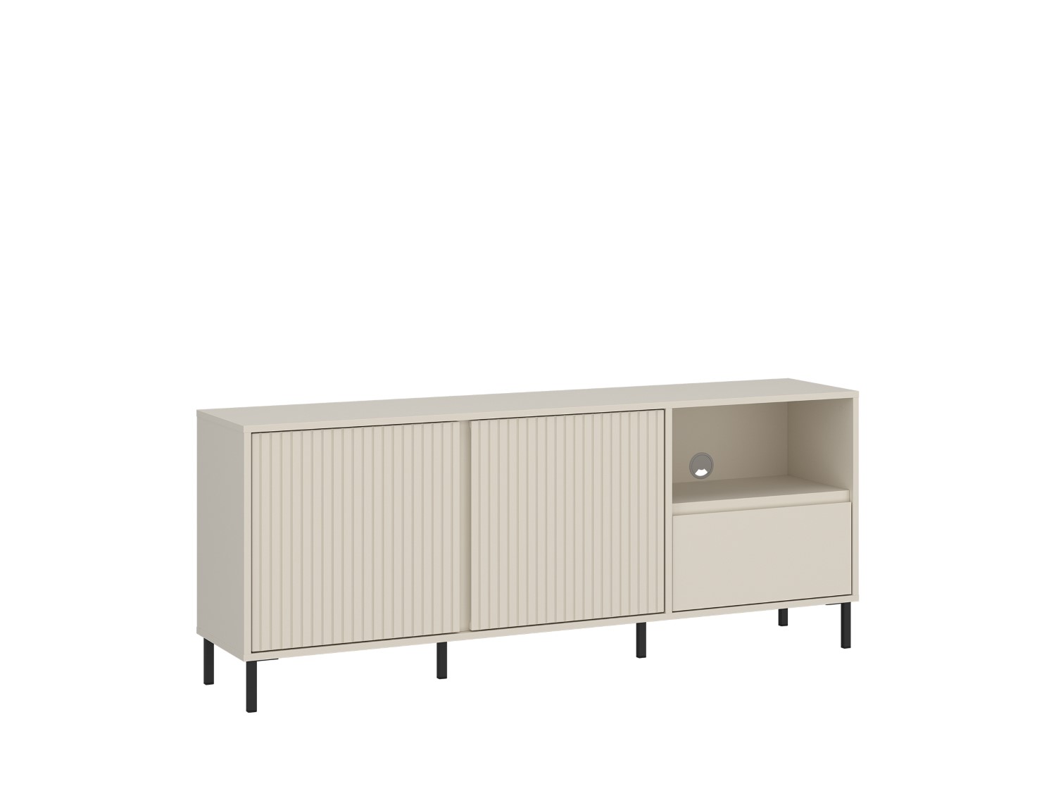 Szafka RTV 2-drzwiowa z szufladą AVENALE 157 cm kaszmirowa Szafka RTV 2-drzwiowa z szufladą AVENALE 157 cm kaszmirowa