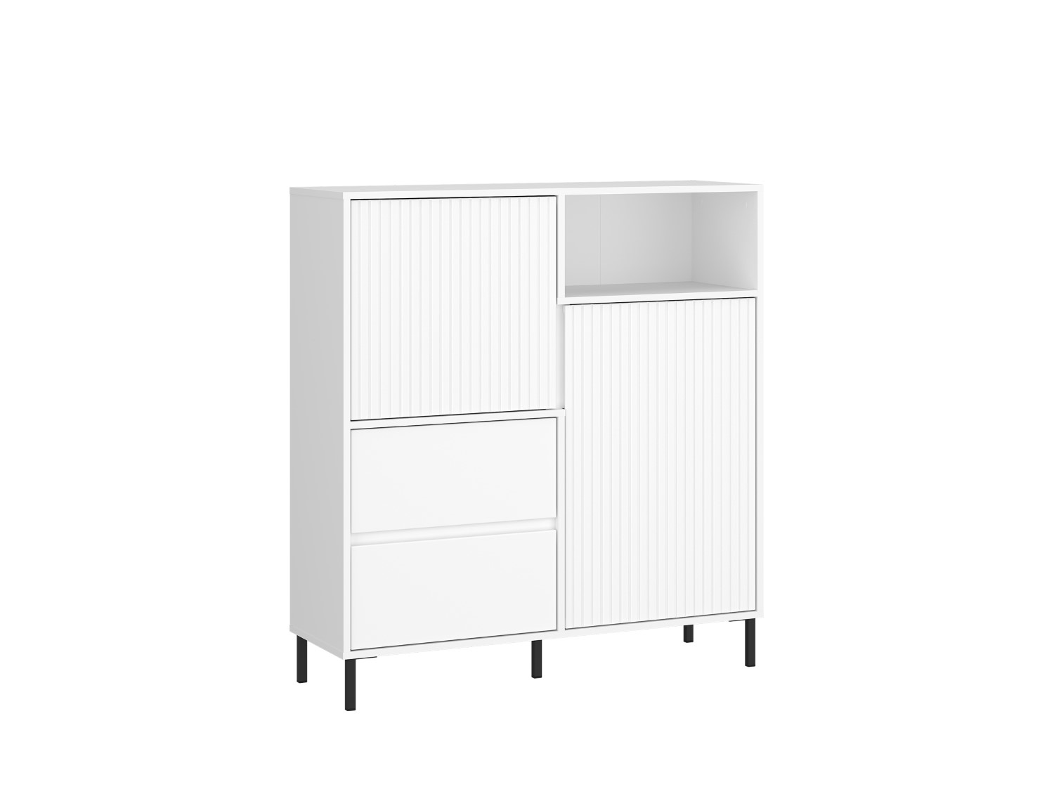 Komoda wysoka 2-drzwiowa z szufladami AVENALE 105x117 biała alpejska Komoda wysoka 2-drzwiowa z szufladami AVENALE 105x117 biała alpejska