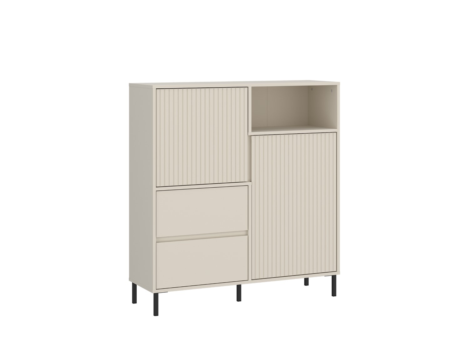Komoda wysoka 2-drzwiowa z szufladami AVENALE 105x117 kaszmirowa Komoda wysoka 2-drzwiowa z szufladami AVENALE 105x117 kaszmirowa