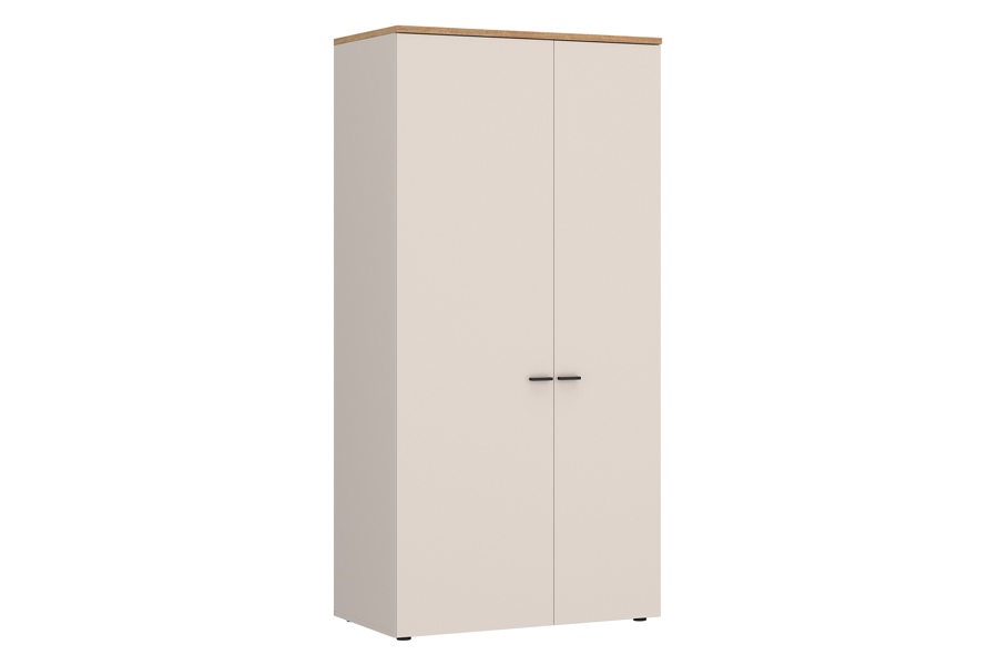 Szafa 2-drzwiowa z drążkiem i półką CUT OUT 90 cm CTUS01 kaszmir dąb coast evoke