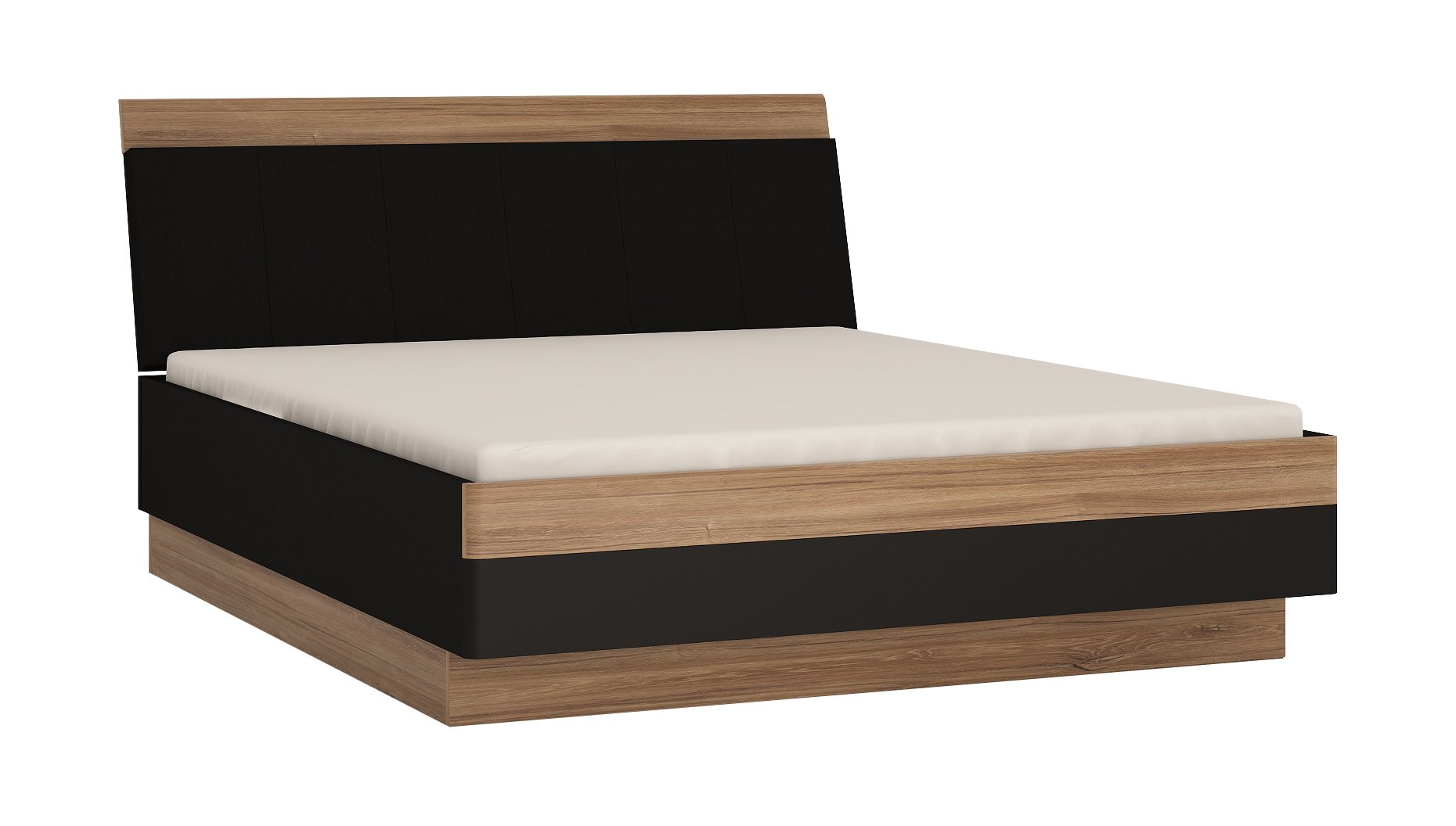 Łóżko z pojemnikiem 160x200 MONACO MOAL02 Stirling Oak, Czarny Mat Łóżko z pojemnikiem 160x200 MONACO MOAL02 Stirling Oak, Czarny Mat
