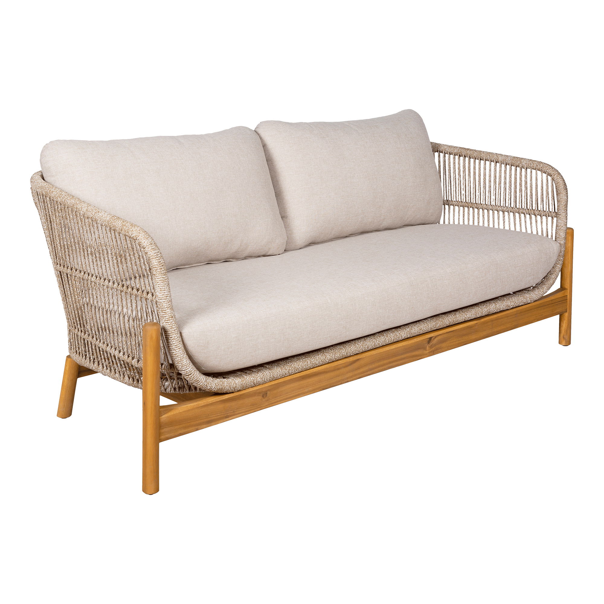 Sofa ogrodowa TERRACINA z poduszkami - sznurek beżowy, drewniany stelaż Sofa ogrodowa TERRACINA z poduszkami - sznurek beżowy, drewniany stelaż
