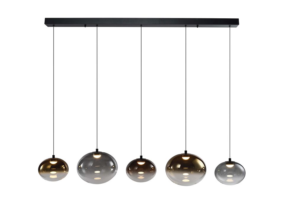 Lampa wisząca prosta ze ściemniaczem PESARO 5 czarna