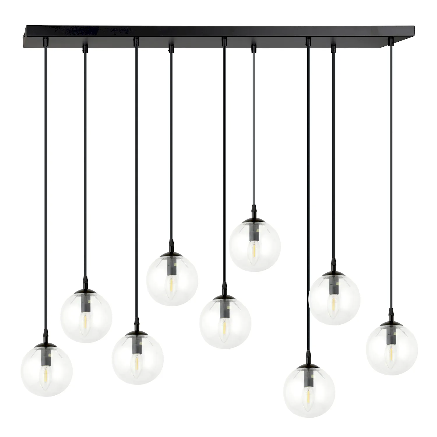 Lampa wisząca COSMO 9 czarny transparentny
