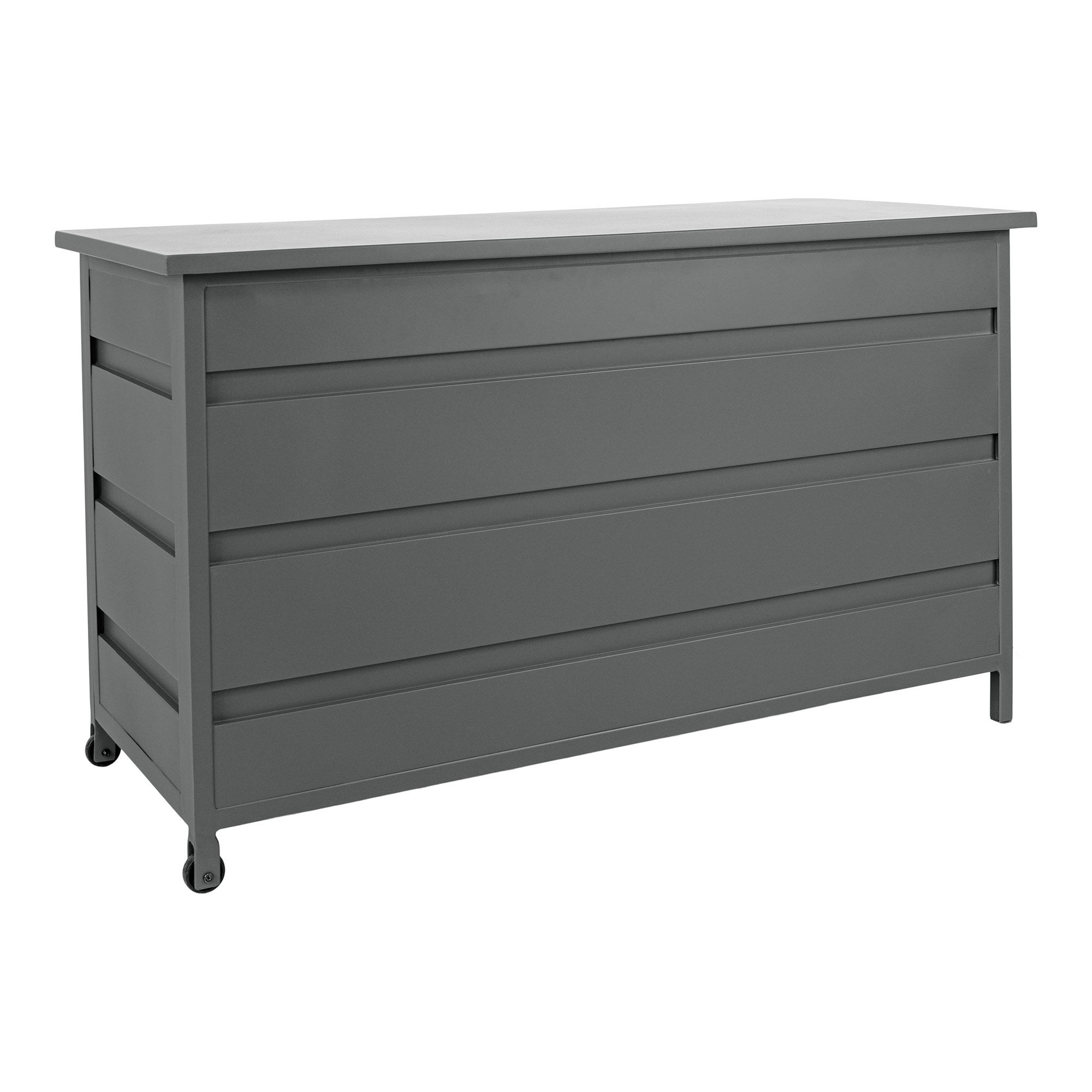 Skrzynia ogrodowa CASSIS aluminiowa 130x60x75 cm 450 L - szara