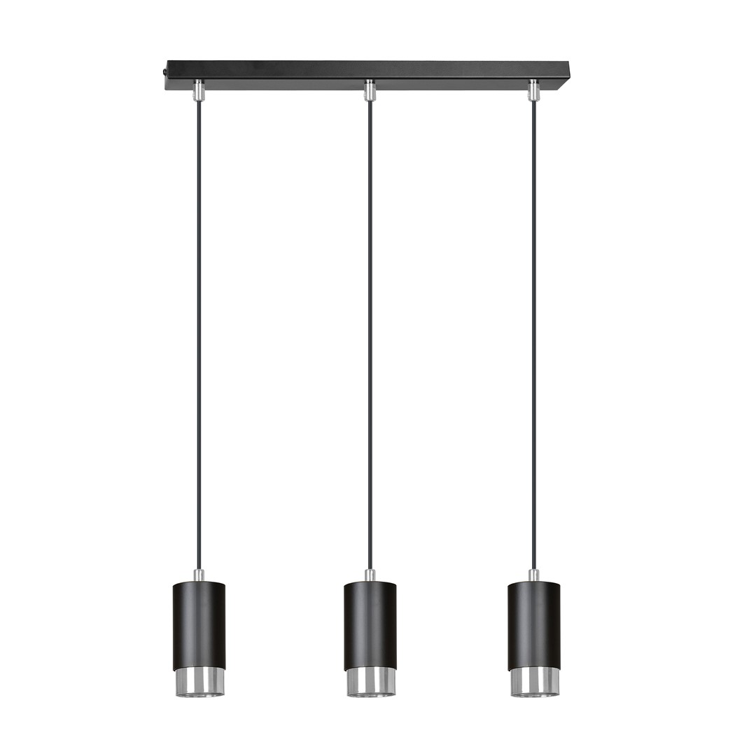 Lampa wisząca FUMIKO (816/3) z regulacją wysokości czarna-chrom