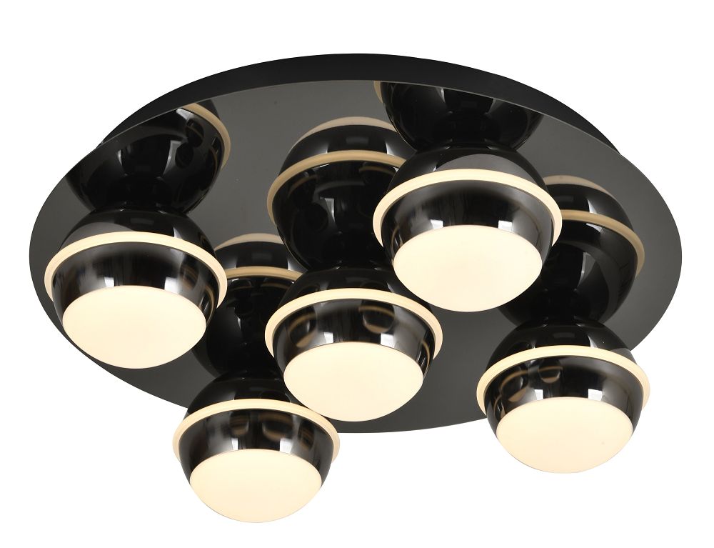 Plafon okrągły BIARRITZ 5 LED czarny chrom Plafon okrągły BIARRITZ 5 LED czarny chrom