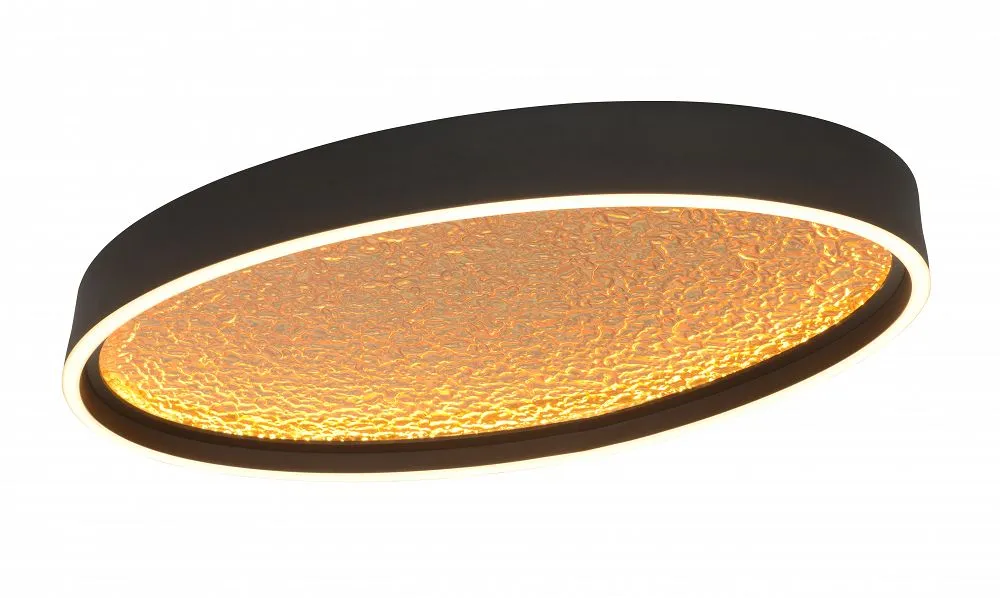 Lampa sufitowa - plafon BORMES owalna czarny złoty