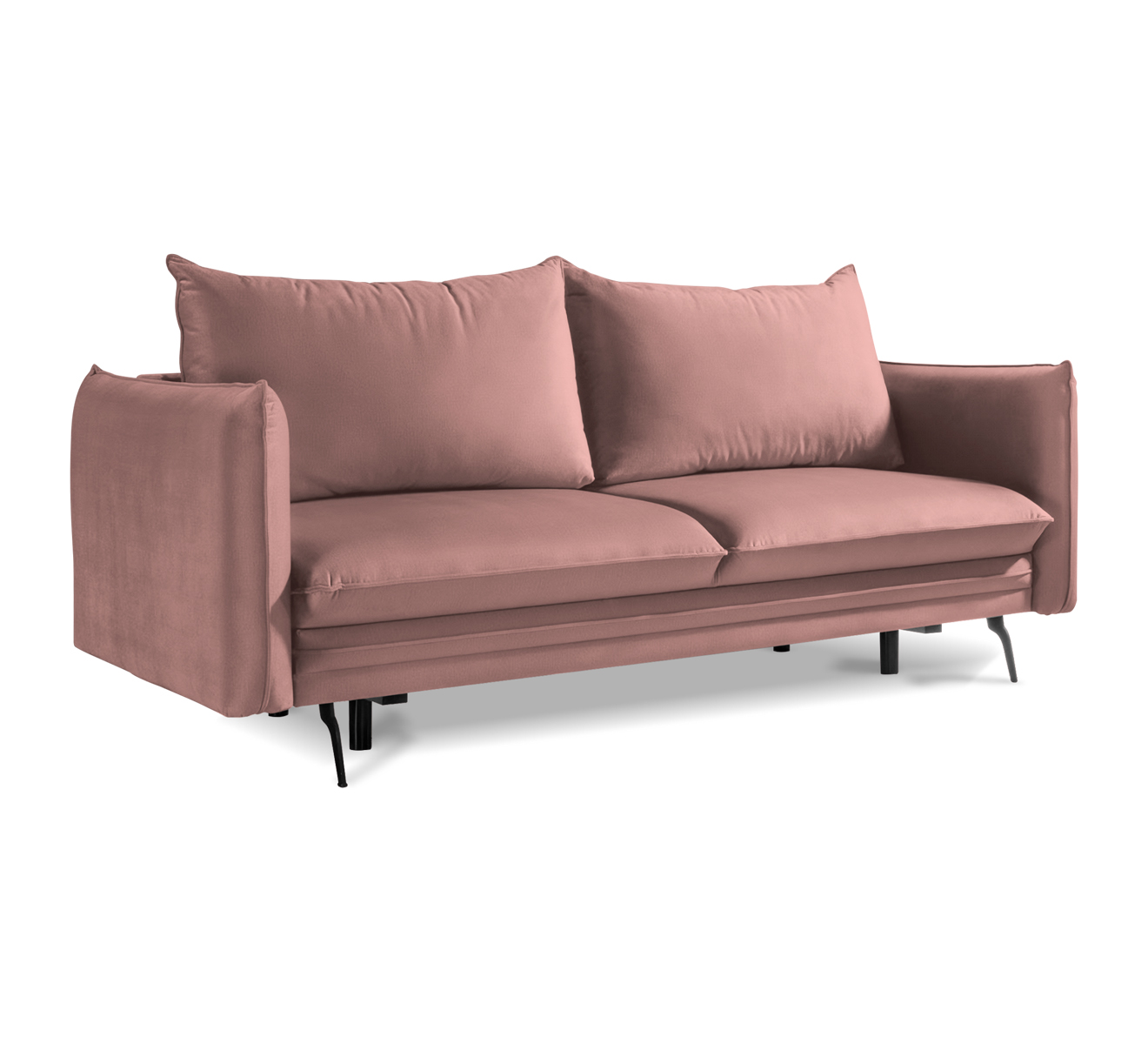 Sofa rozkładana AKITA różowa welurowa Monolith 63