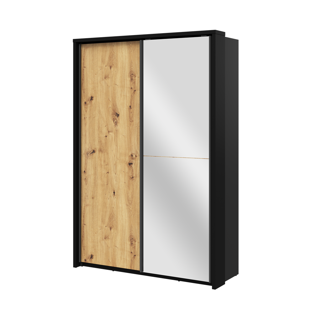 Szafa 2-drzwiowa z lustrem ARTI AR-21 150cm dąb artisan/czarna