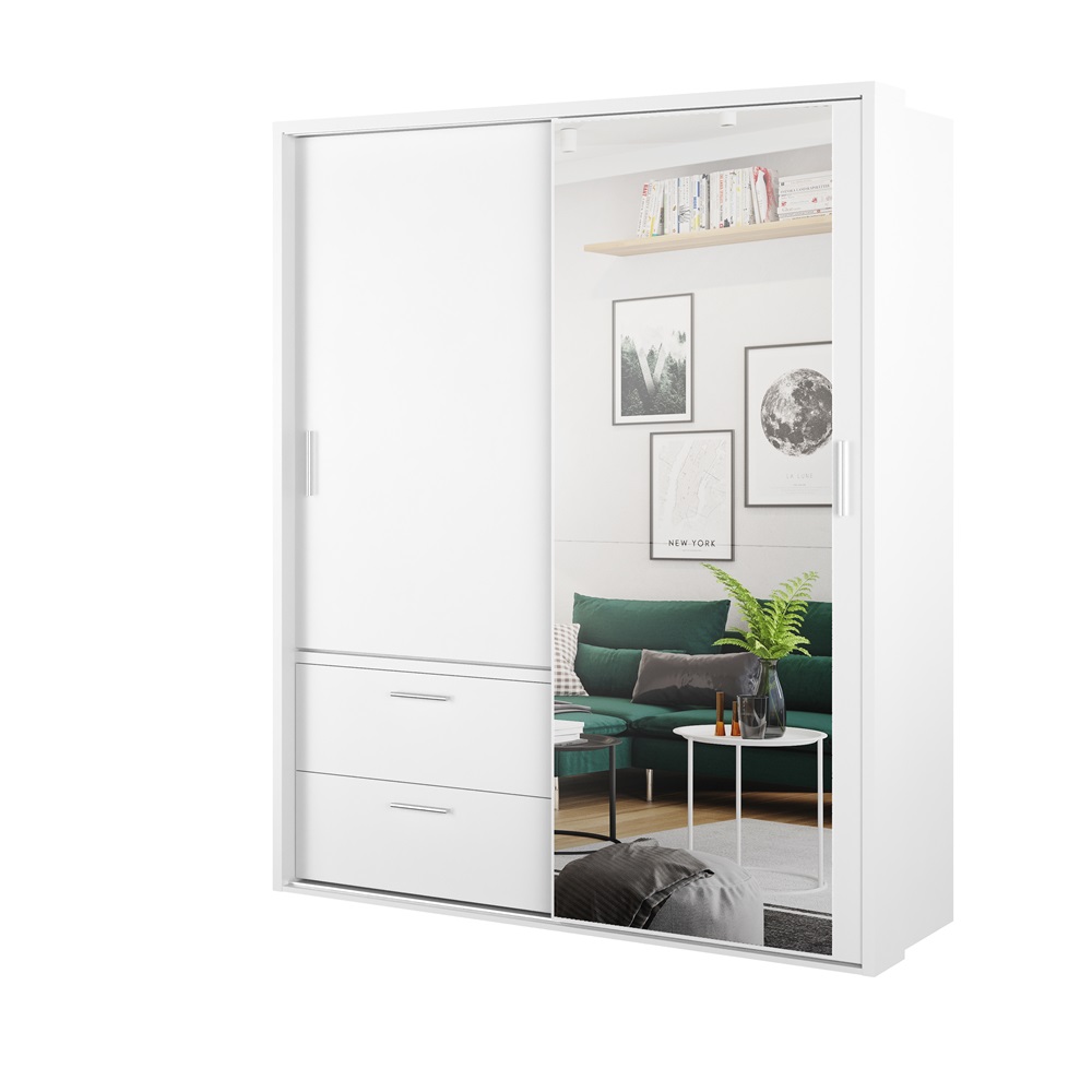 Szafa 2-drzwiowa z lustrem LED ARTI AR-22P 180cm biała