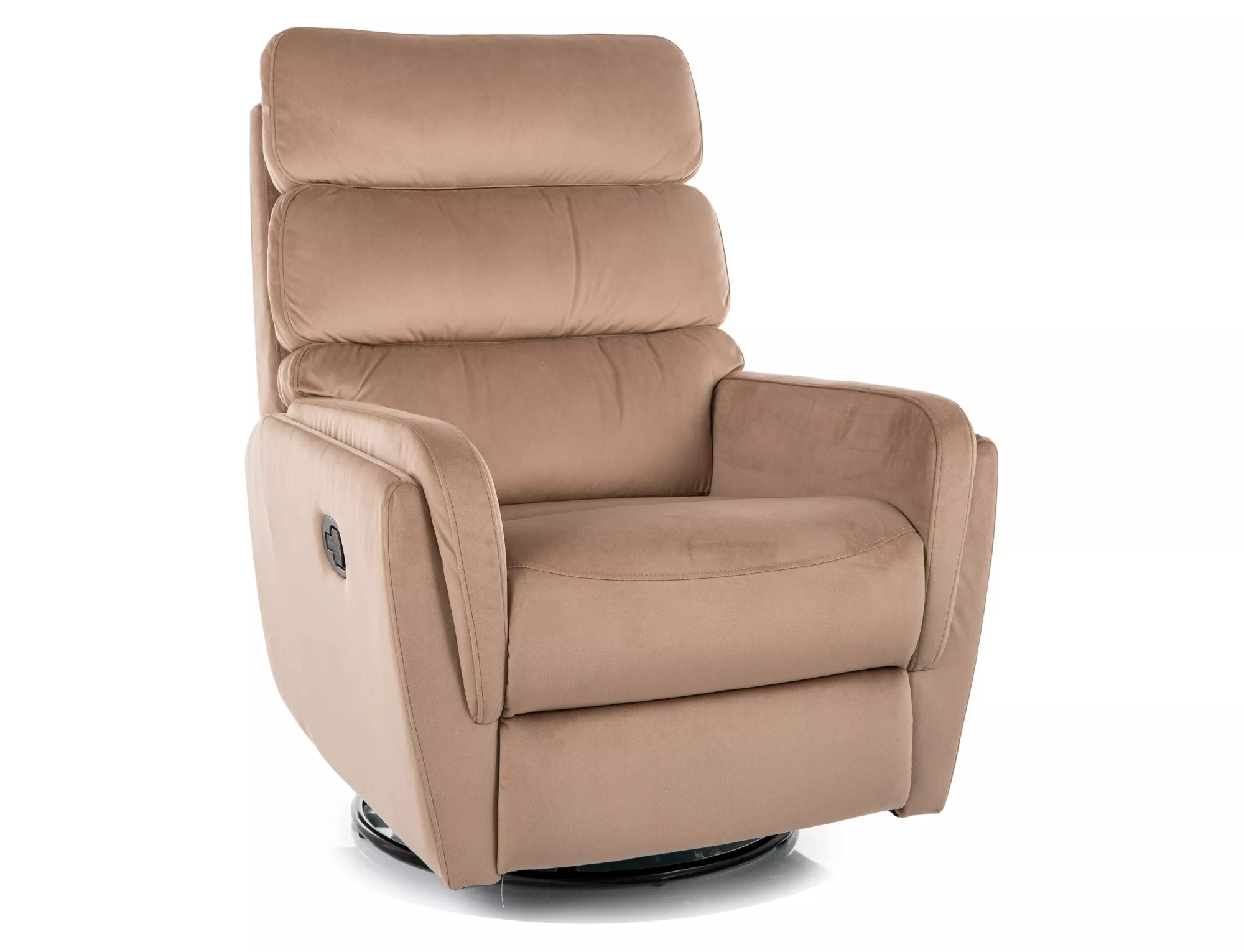 Fotel rozkładany ARGOS VELVET obrotowy beżowy
