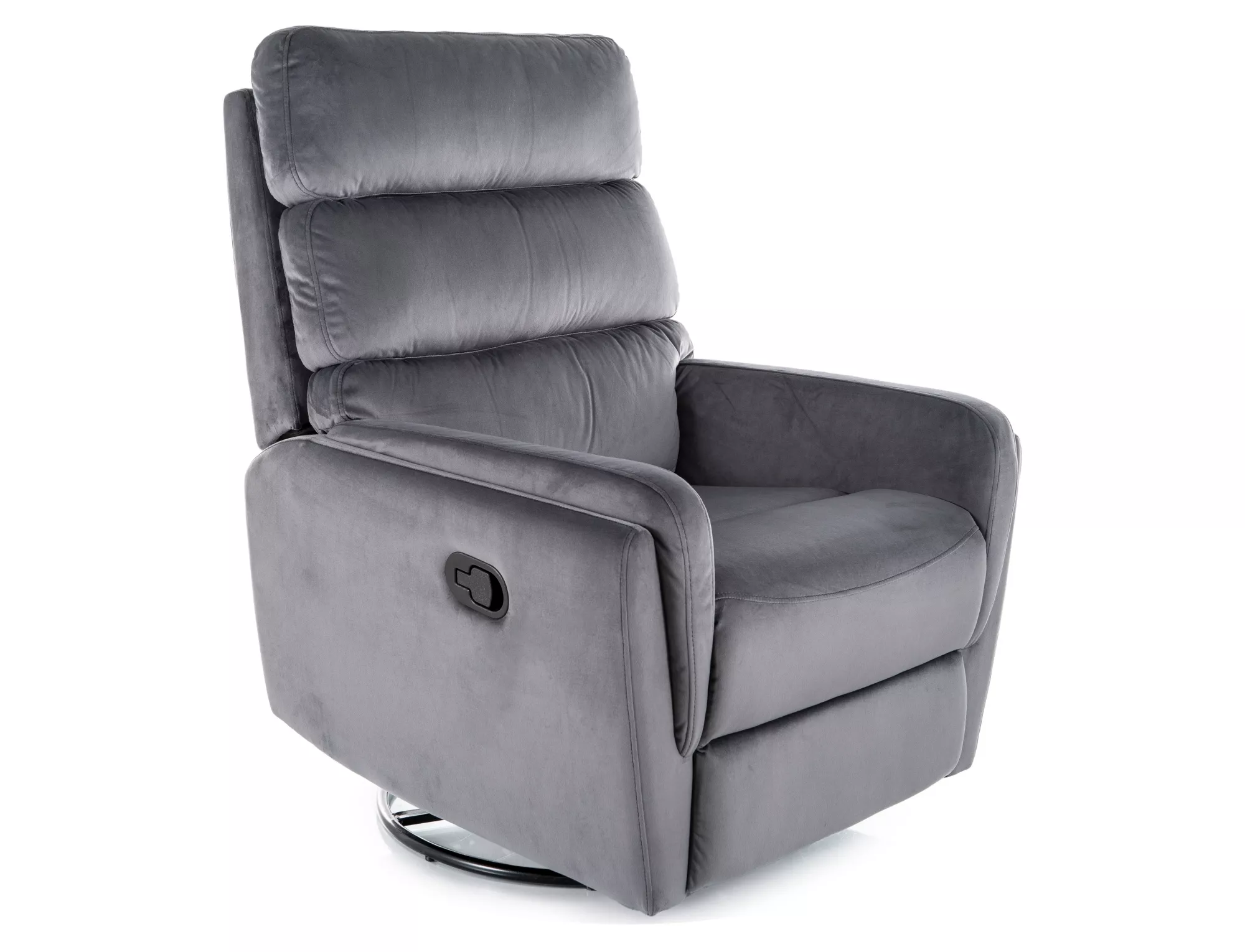 Fotel rozkładany ARGOS VELVET obrotowy szary