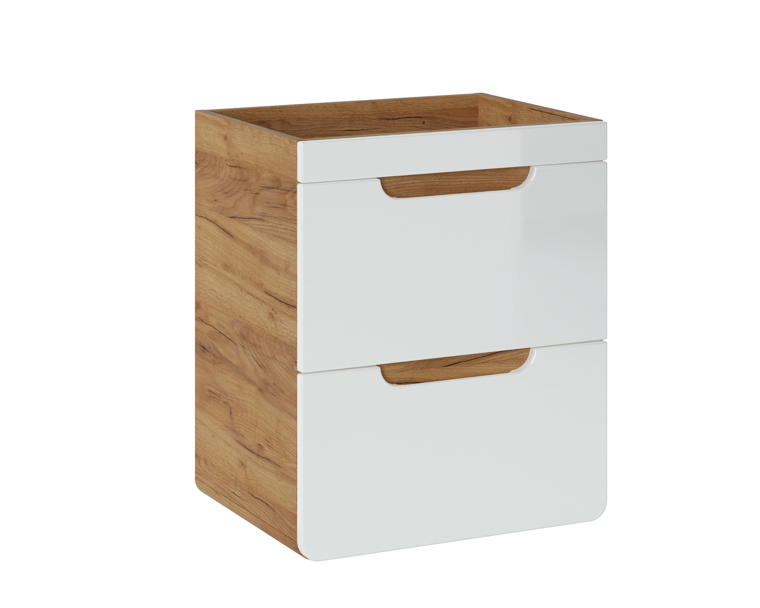 Szafka pod umywalkę z 2 szufladami ARUBA dąb craft, biały 59x50x39cm Szafka pod umywalkę z 2 szufladami ARUBA dąb craft, biały 59x50x39cm