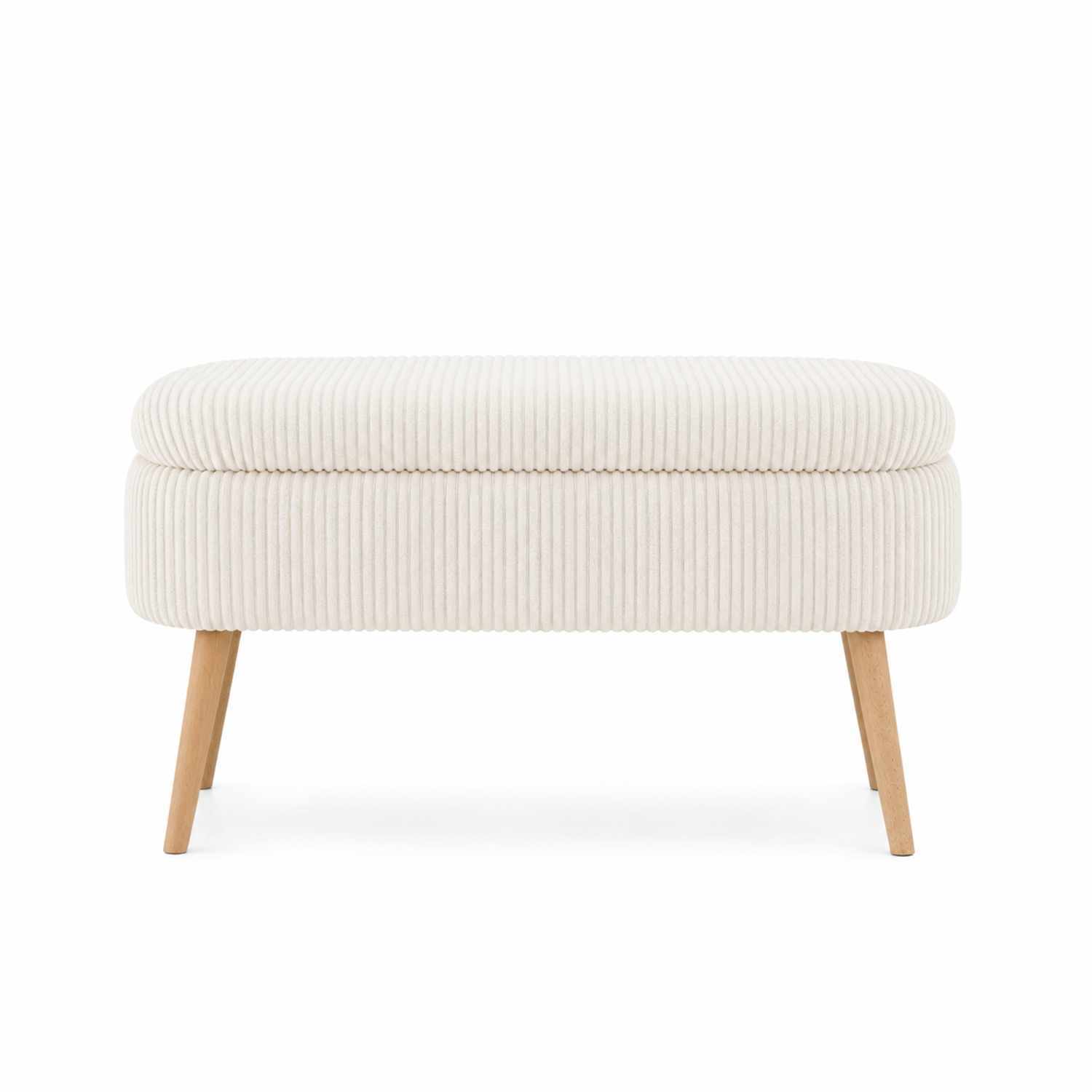 Pufa OSLO ze schowkiem 90 cm len kremowa