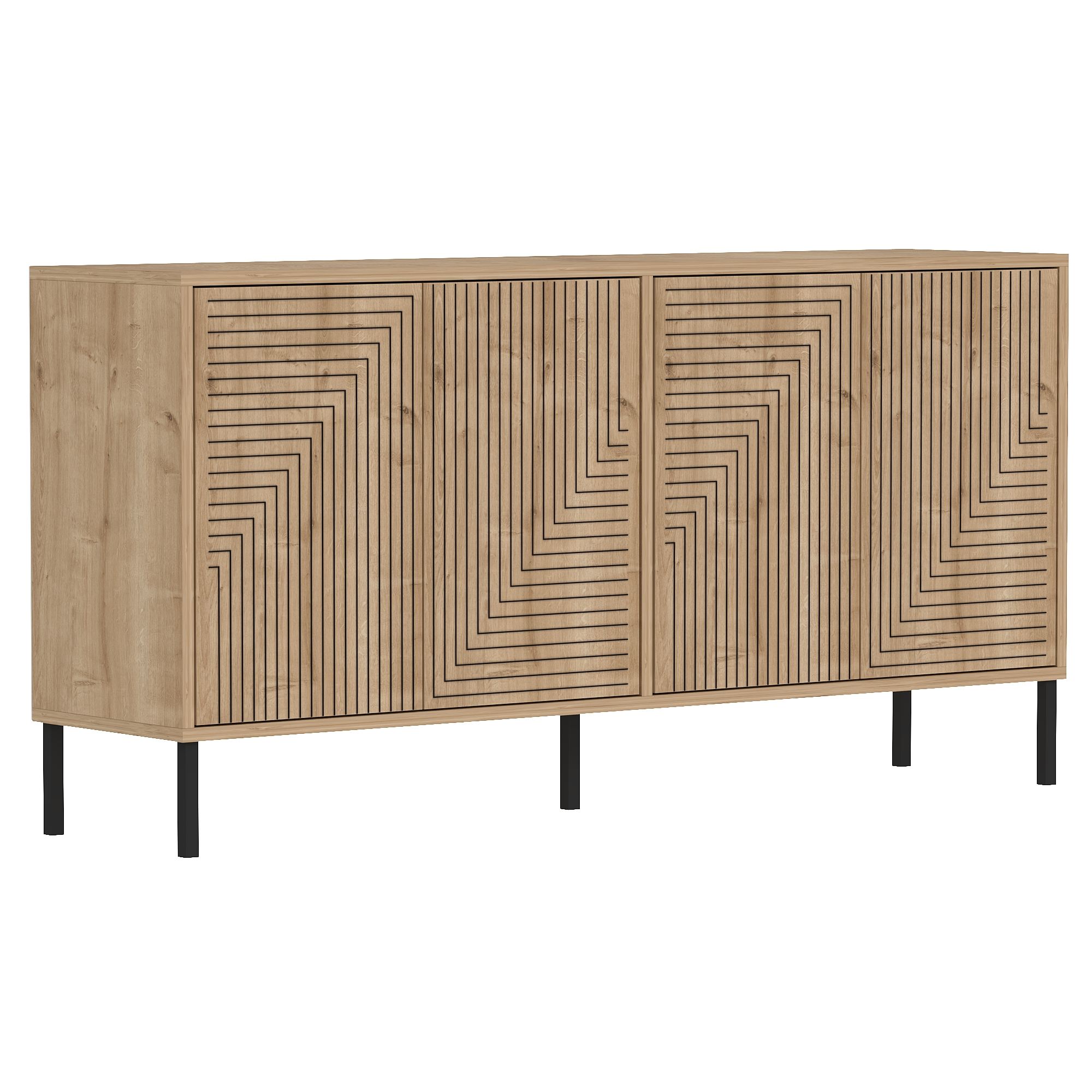 Komoda 4-drzwiowa EVOLET 150 cm dąb sapphire