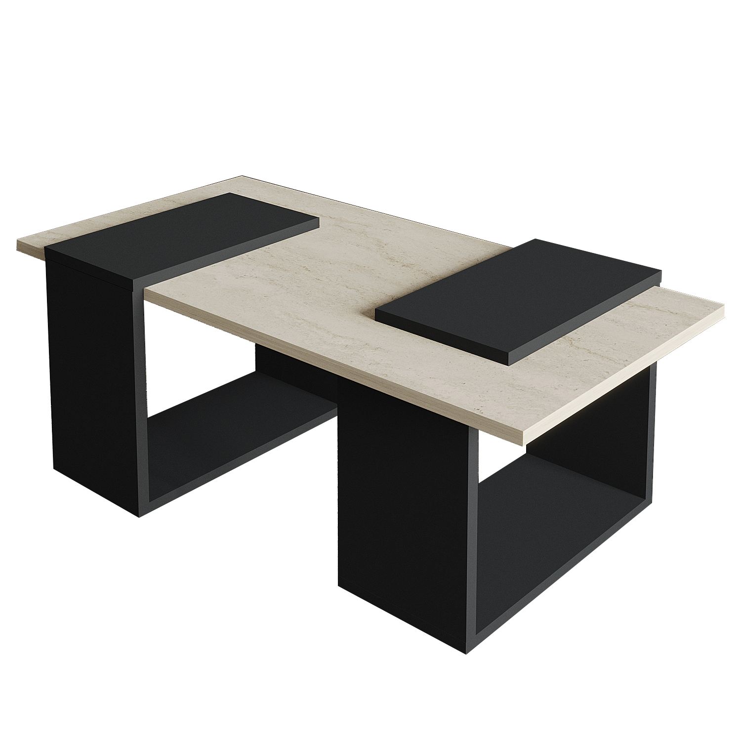 Stolik kawowy MATRIS 90x47 cm trawertyn antracyt Stolik kawowy MATRIS 90x47 cm trawertyn antracyt