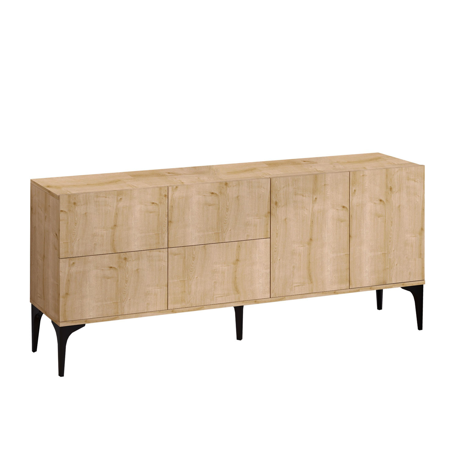 Komoda drewniana szeroka 6-drzwiowa LAIKA 180 cm dąb sapphire
