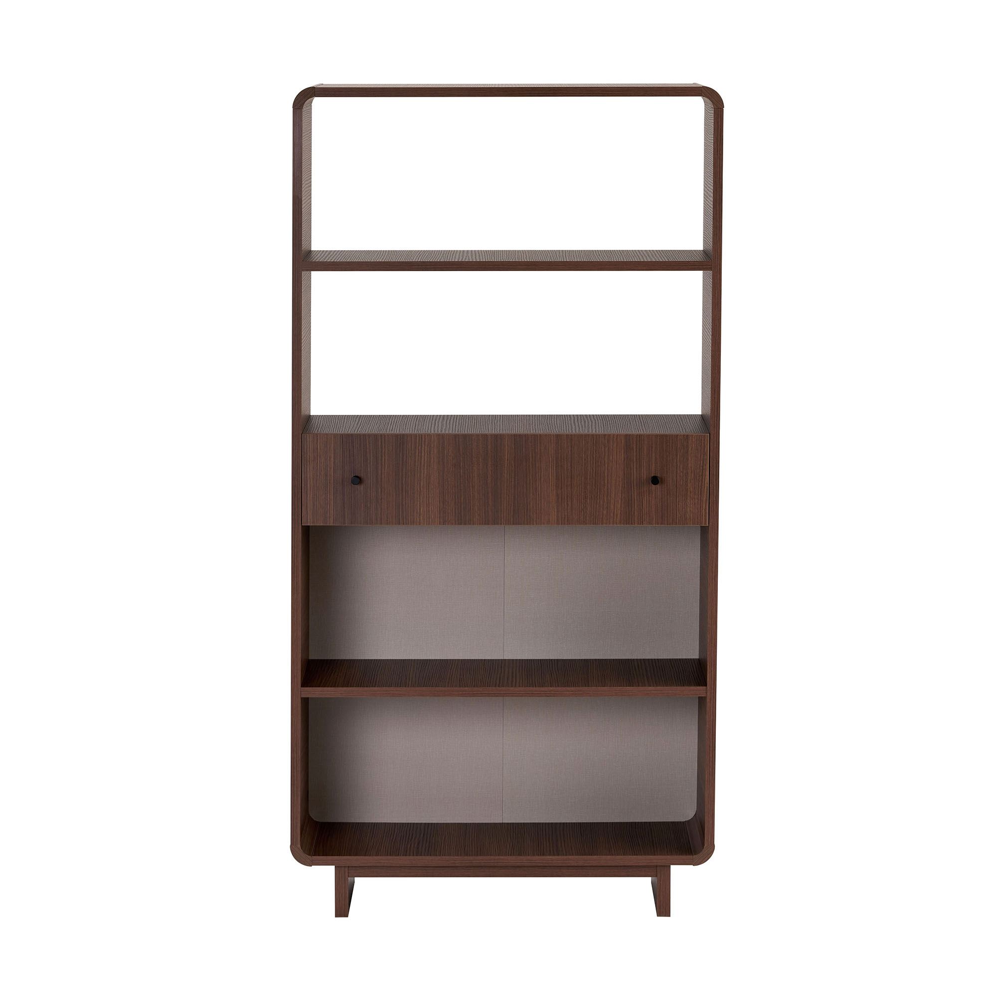 Regał otwarty SENZA z szufladą 78 cm orzech Milano