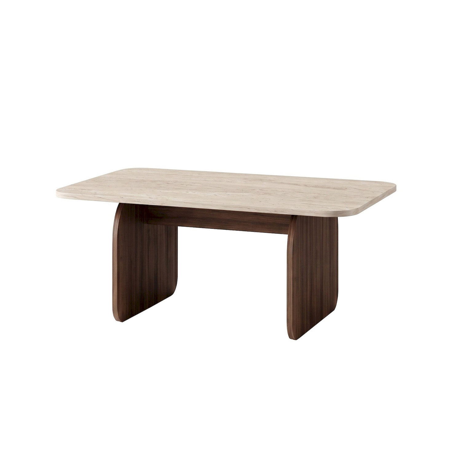 Stolik kawowy PIETRA 100x60 cm trawertyn orzech Milano