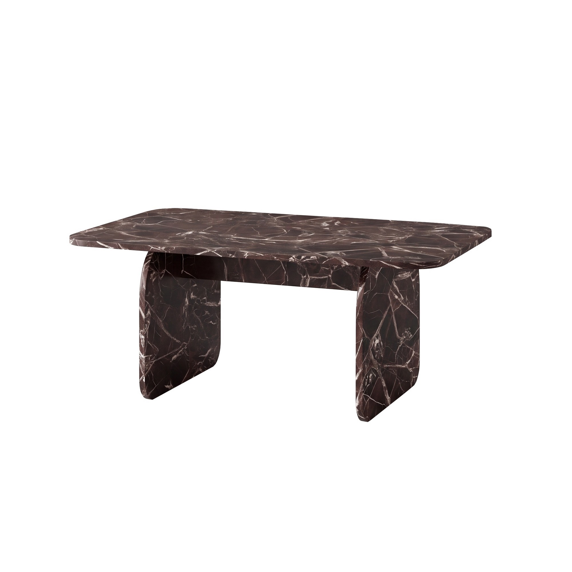 Stolik kawowy PIETRA 100x60 cm rosso marmo brązowy
