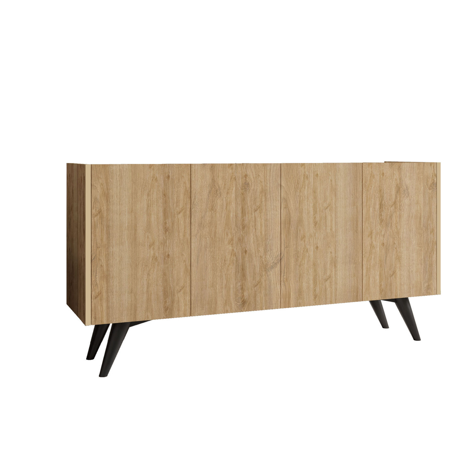 Komoda drewniana 4-drzwiowa PEKIN 150 cm dąb naturalny Komoda drewniana 4-drzwiowa PEKIN 150 cm dąb naturalny