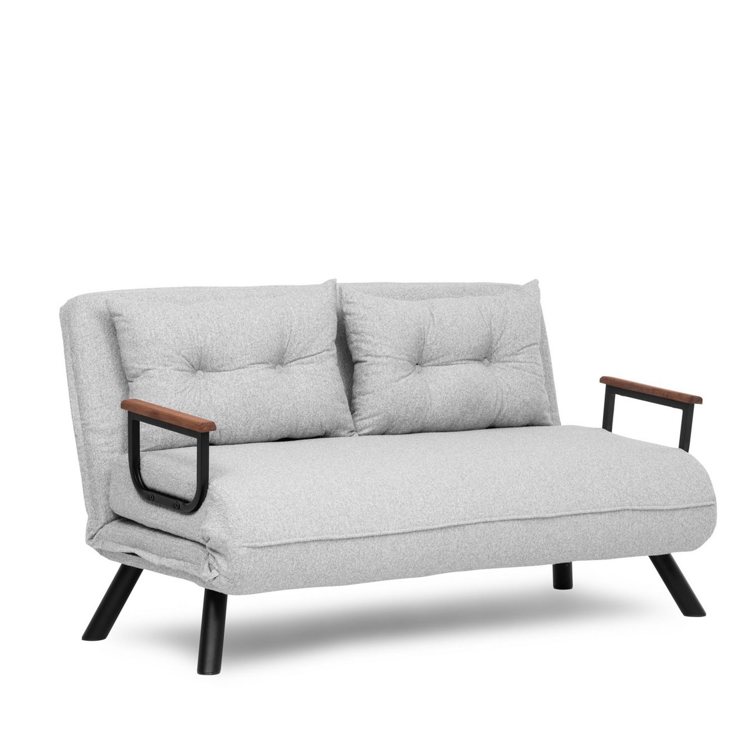 Sofa rozkładana 2-osobowa SANDO tkanina Teddy jasnoszara
