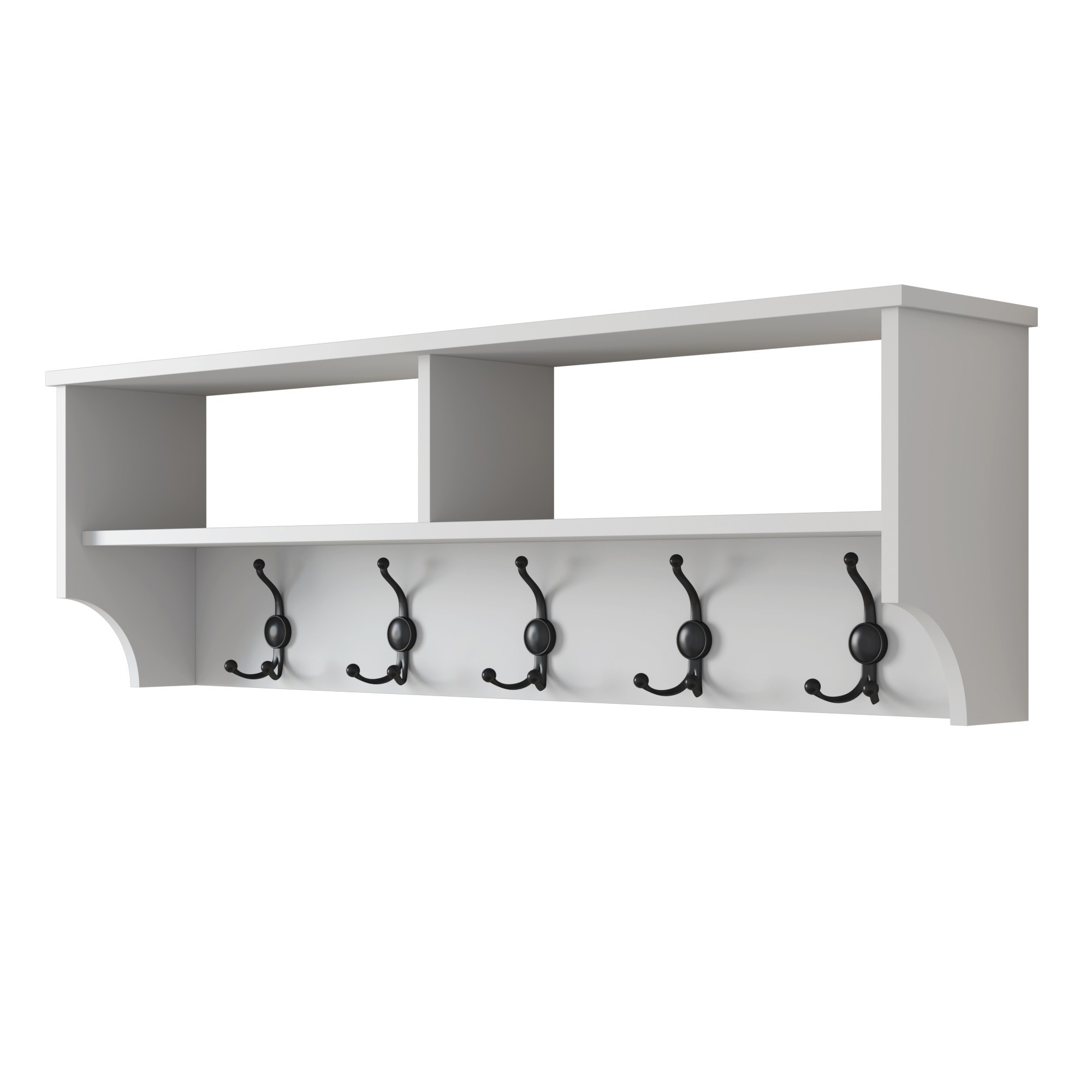 Wieszak ścienny P2 z 2 półkami 120 cm biały Wieszak ścienny P2 z 2 półkami 120 cm biały