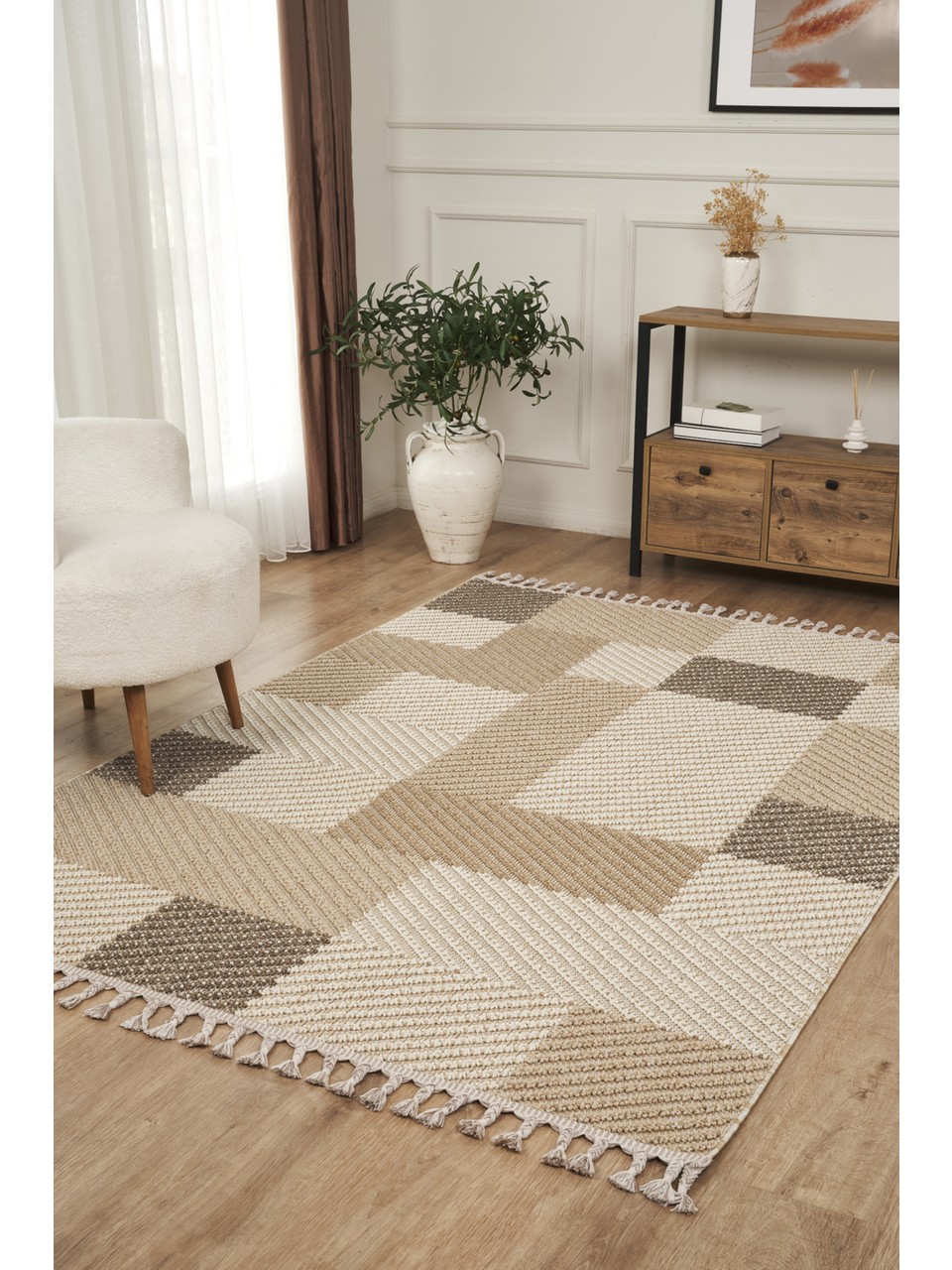Dywan 19270A wym. 160x230 kremowo-beżowy