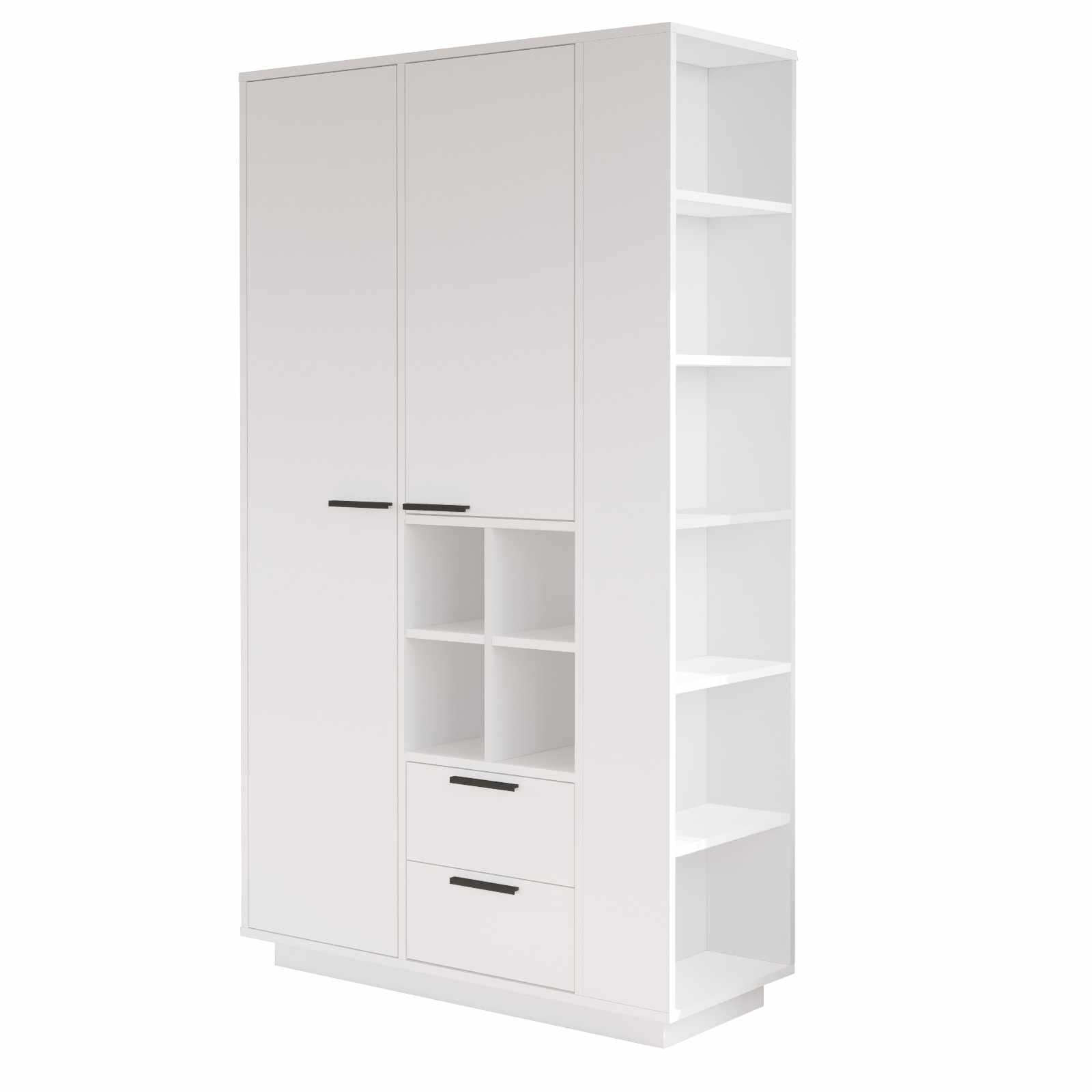 Szafa 2-drzwiowa FR1-W z 2 szufladami i półkami 110 cm biała
