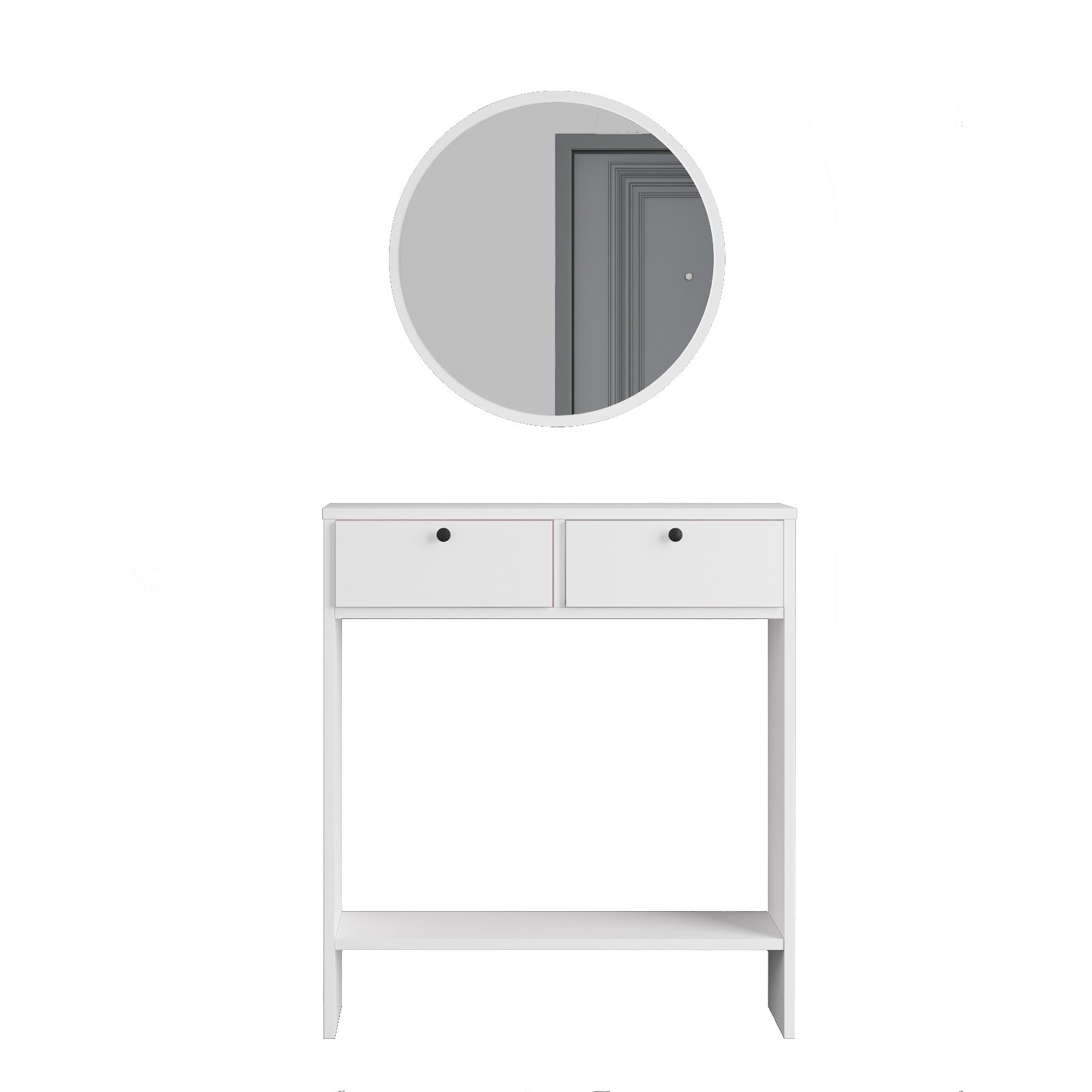 Toaletka z lustrem LR1-W 80 cm biały