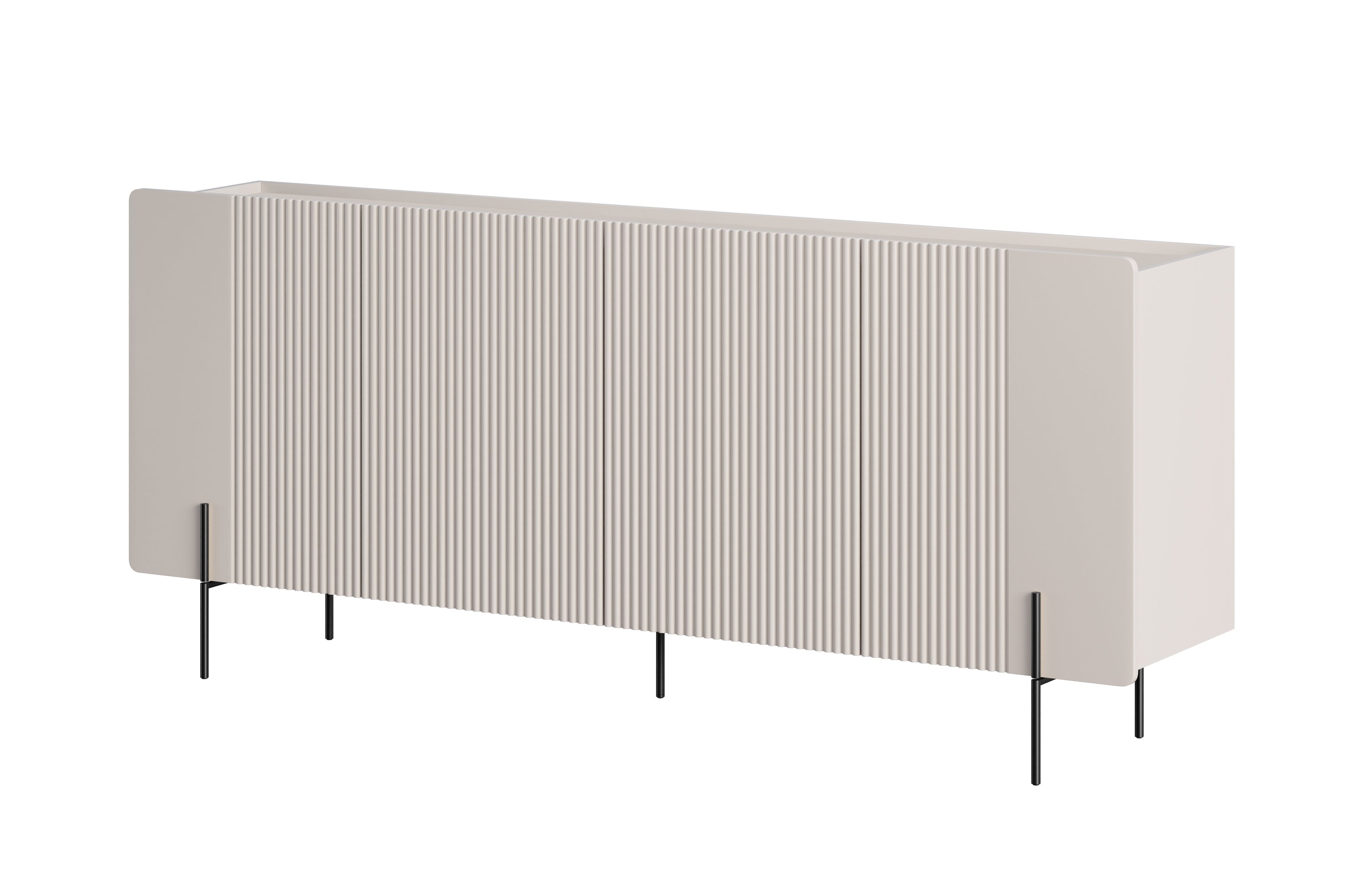 Komoda 4-drzwiowa MALMI 200cm - kaszmirowa - czarne nogi