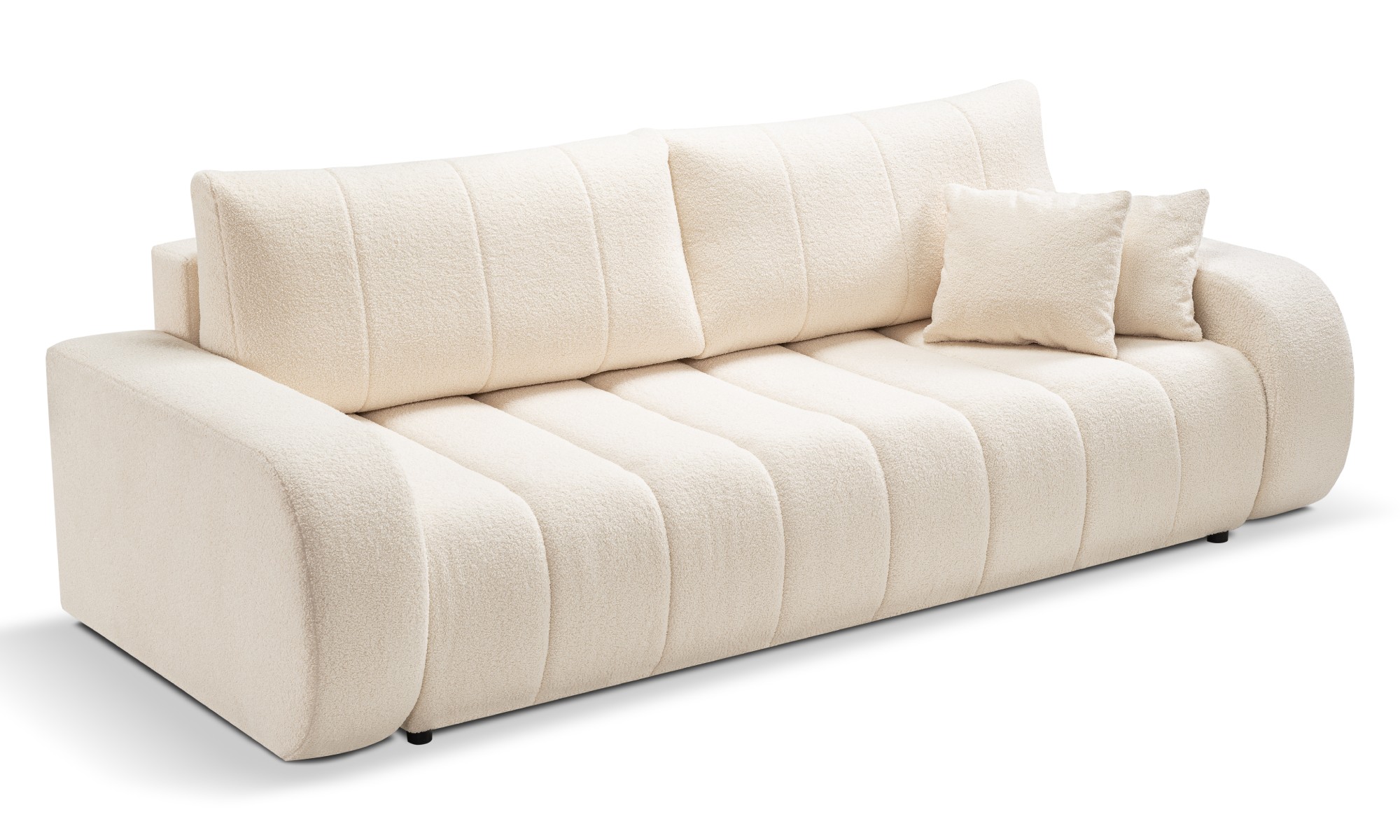 Sofa rozkładana z pojemnikiem BALOO LAMBI 248 cm pikowana beżowa Sofa rozkładana z pojemnikiem BALOO LAMBI 248 cm pikowana beżowa