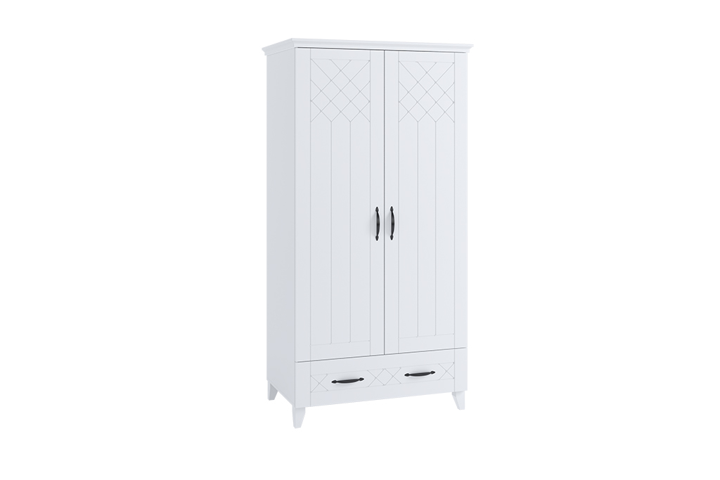 Szafa 2-drzwiowa z szufladą CLASSIC 95x185 biała