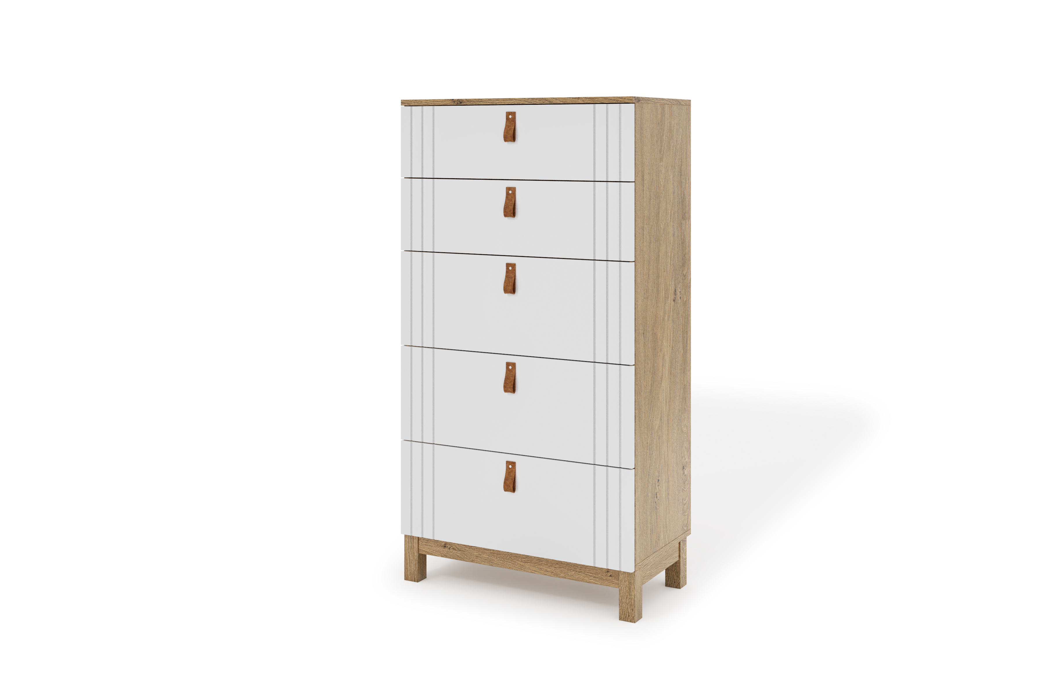 Komoda z szufladami MODERN wysoka 70x133 biała/dąb kamienny Komoda z szufladami MODERN wysoka 70x133 biała/dąb kamienny