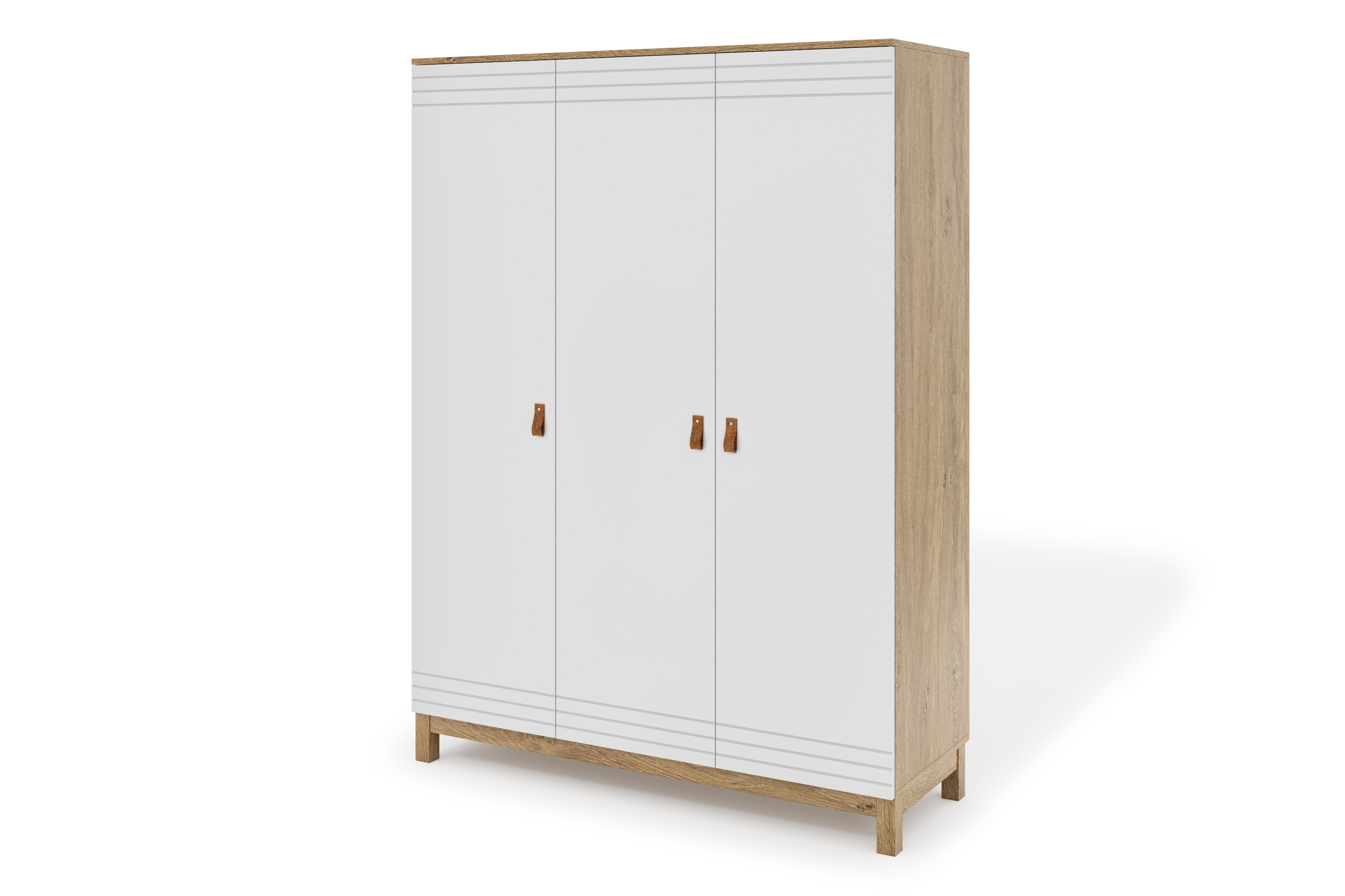 Szafa 3-drzwiowa MODERN 135x184 biała/dąb kamienny Szafa 3-drzwiowa MODERN 135x184 biała/dąb kamienny