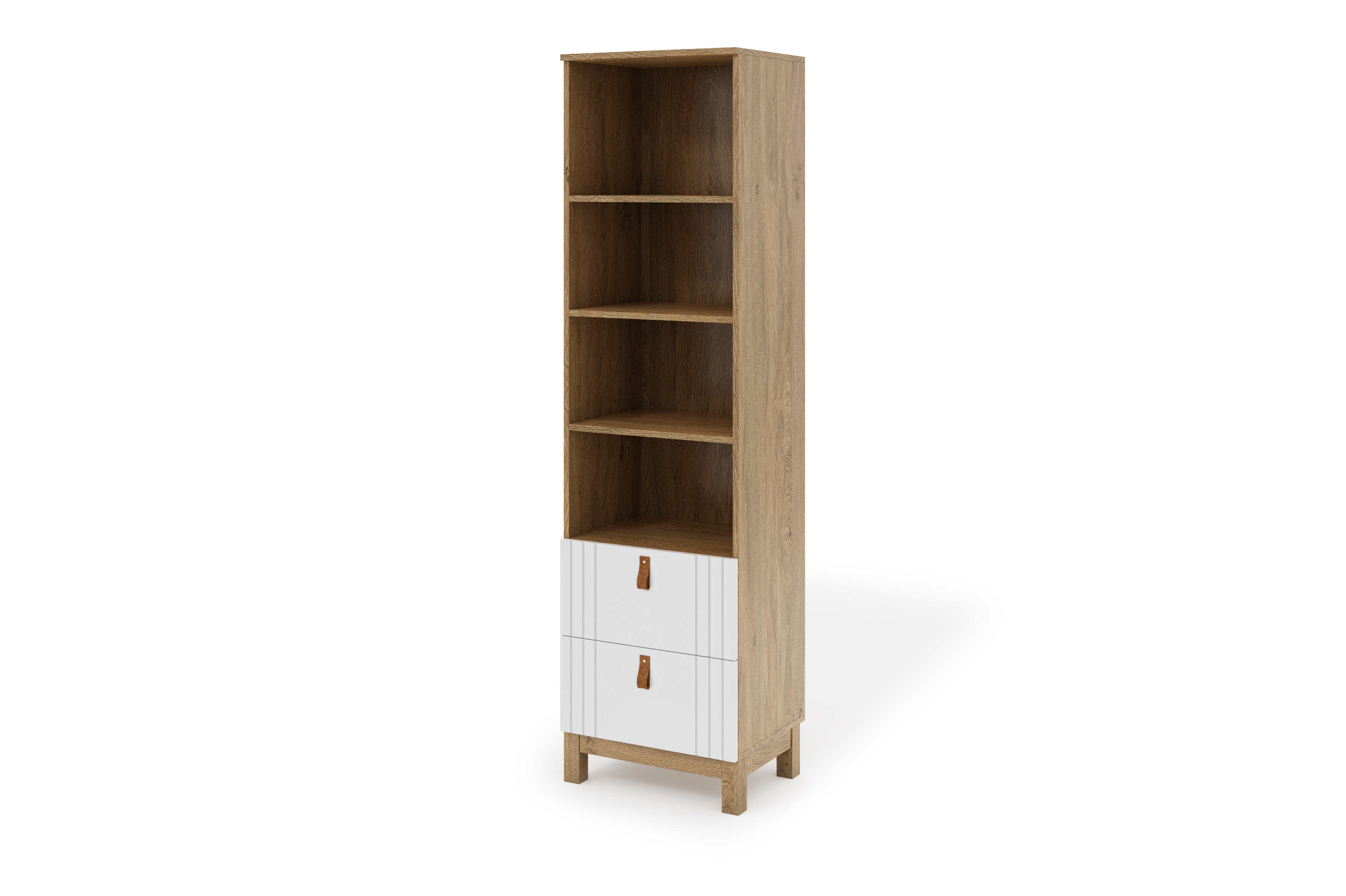 Regał z szufladami MODERN 50x184 biały/dąb kamienny Regał z szufladami MODERN 50x184 biały/dąb kamienny
