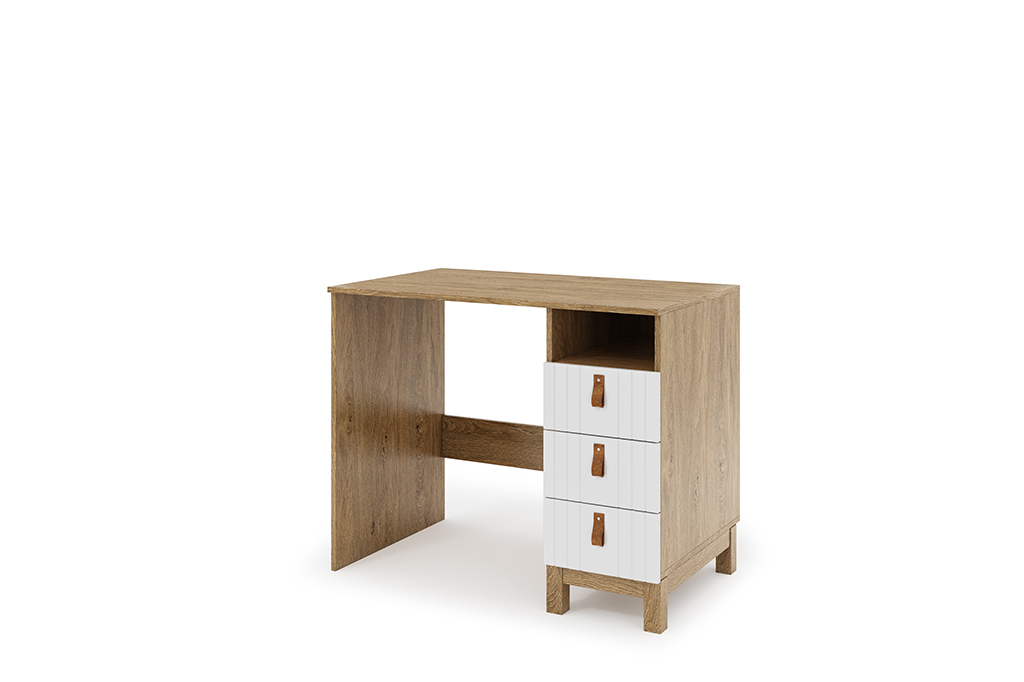 Biurko z szufladami MODERN 120 cm białe/dąb kamienny Biurko z szufladami MODERN 120 cm białe/dąb kamienny