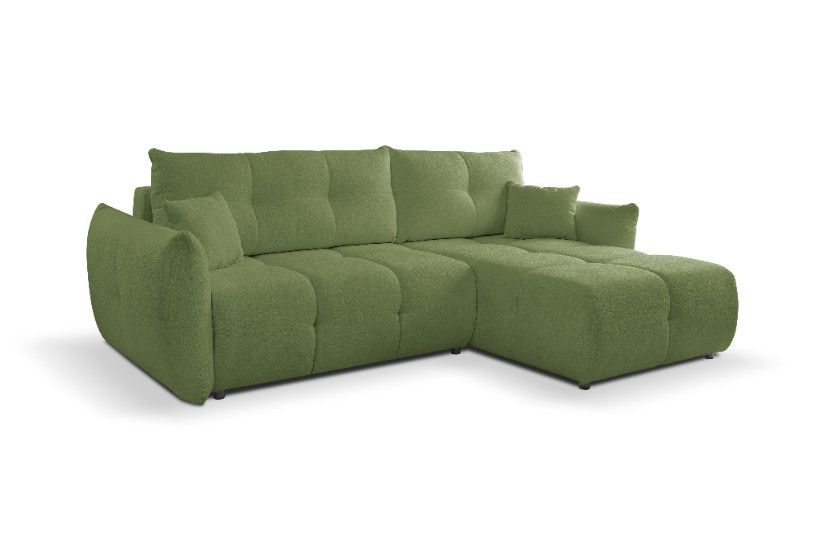 Narożnik rozkładany z pojemnikiem BASE SICURIO 257 cm L/P pikowany zielony Narożnik rozkładany z pojemnikiem BASE SICURIO 257 cm L/P pikowany zielony