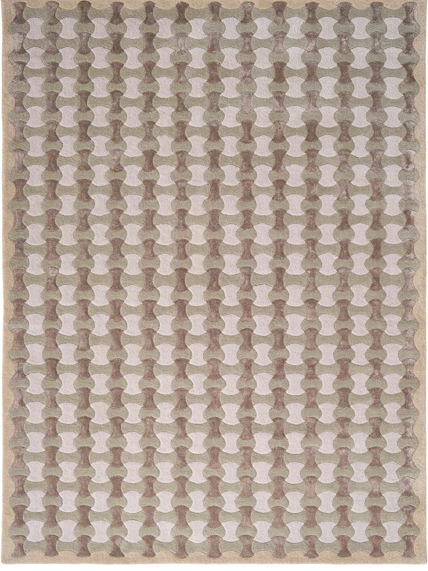 Dywan tkany ręcznie SCALLOP 160x230 cm beżowy szary zielony (5046)