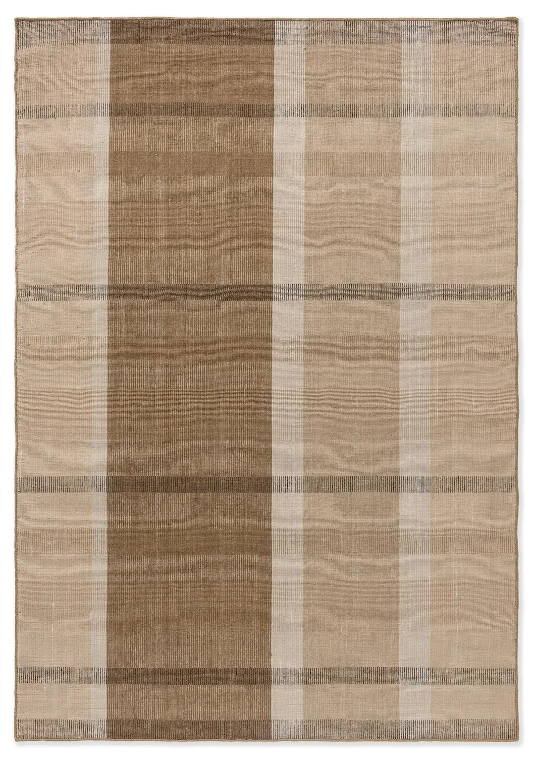 Dywan zewnętrzny ZONA Block Stripe Check & Cashew 140x200 beżowy brązowy (497501)