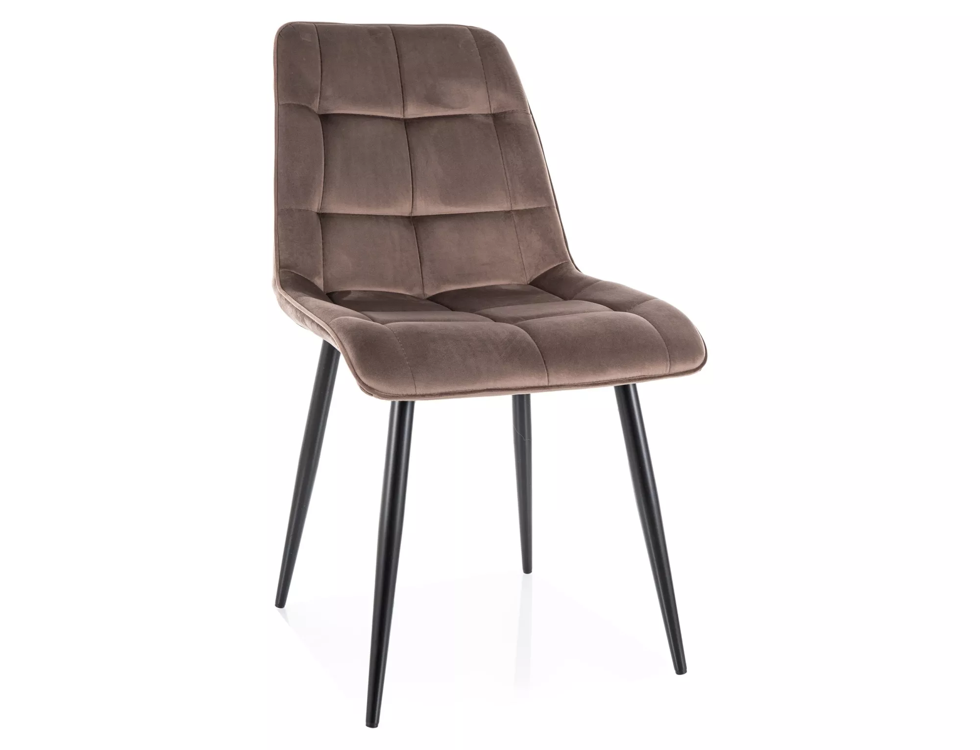 Krzesło jadalniane CHIC VELVET Bluvel 38 pikowane /czarne nogi