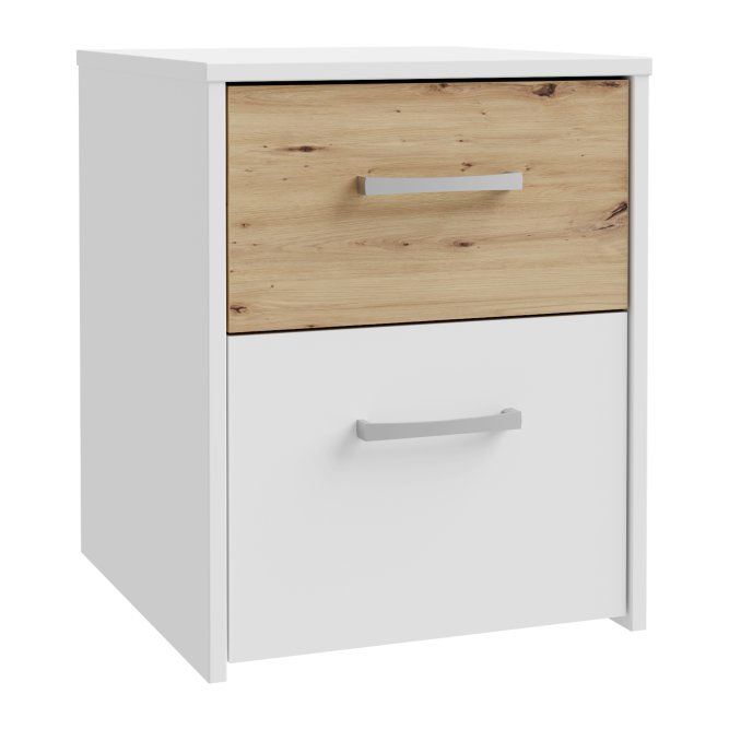 Szafka nocna CULGOA z 2 szufladami 40 cm biały Dąb Artisan