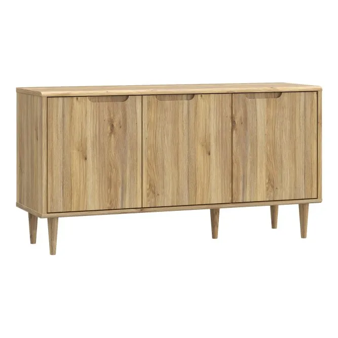 Komoda 3-drzwiowa SHERBROOKE 140 cm Dąb Mauvella