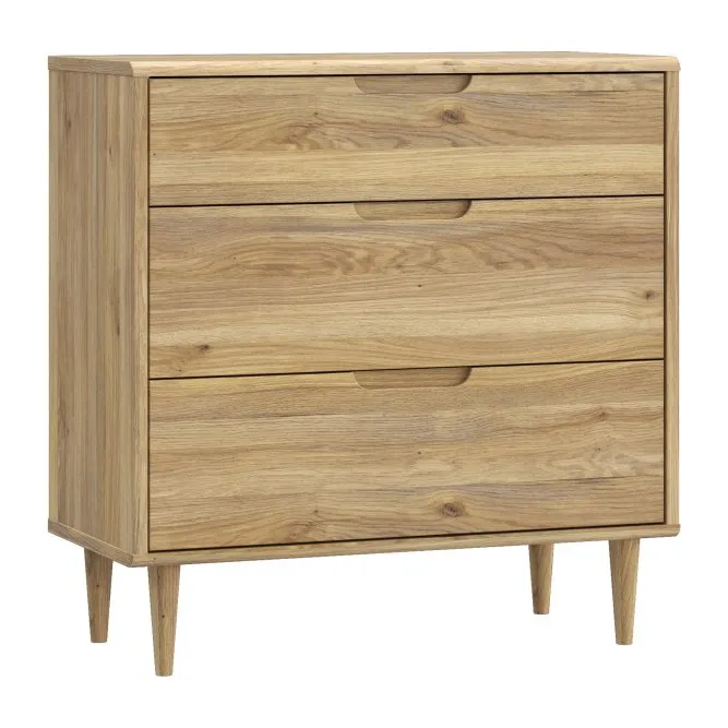 Komoda z 3 szufladami SHERBROOKE 90 cm Dąb Mauvella Komoda z 3 szufladami SHERBROOKE 90 cm Dąb Mauvella
